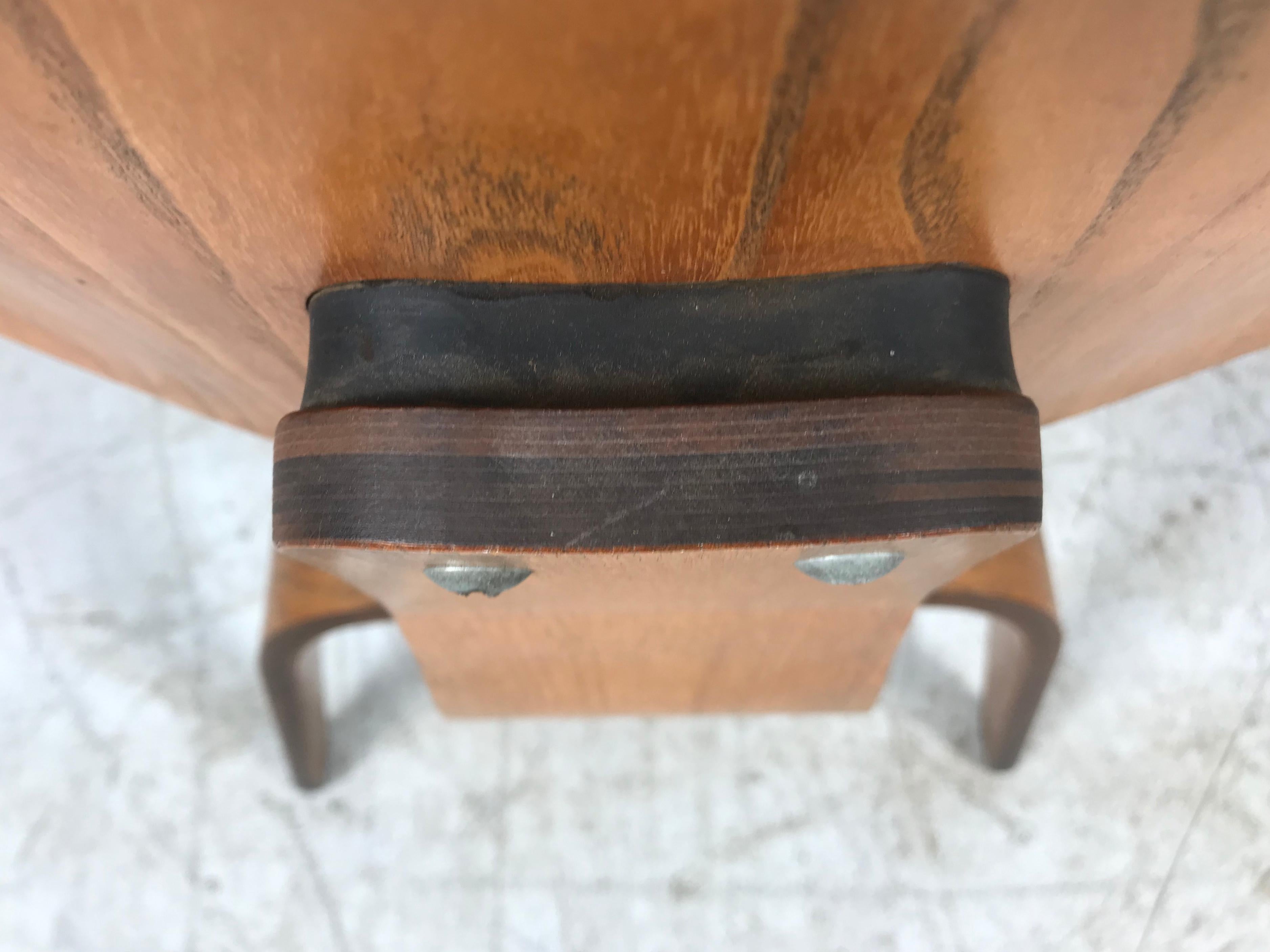 1940s Walnut and Leather DCW Chair by Charles & Ray Eames 4