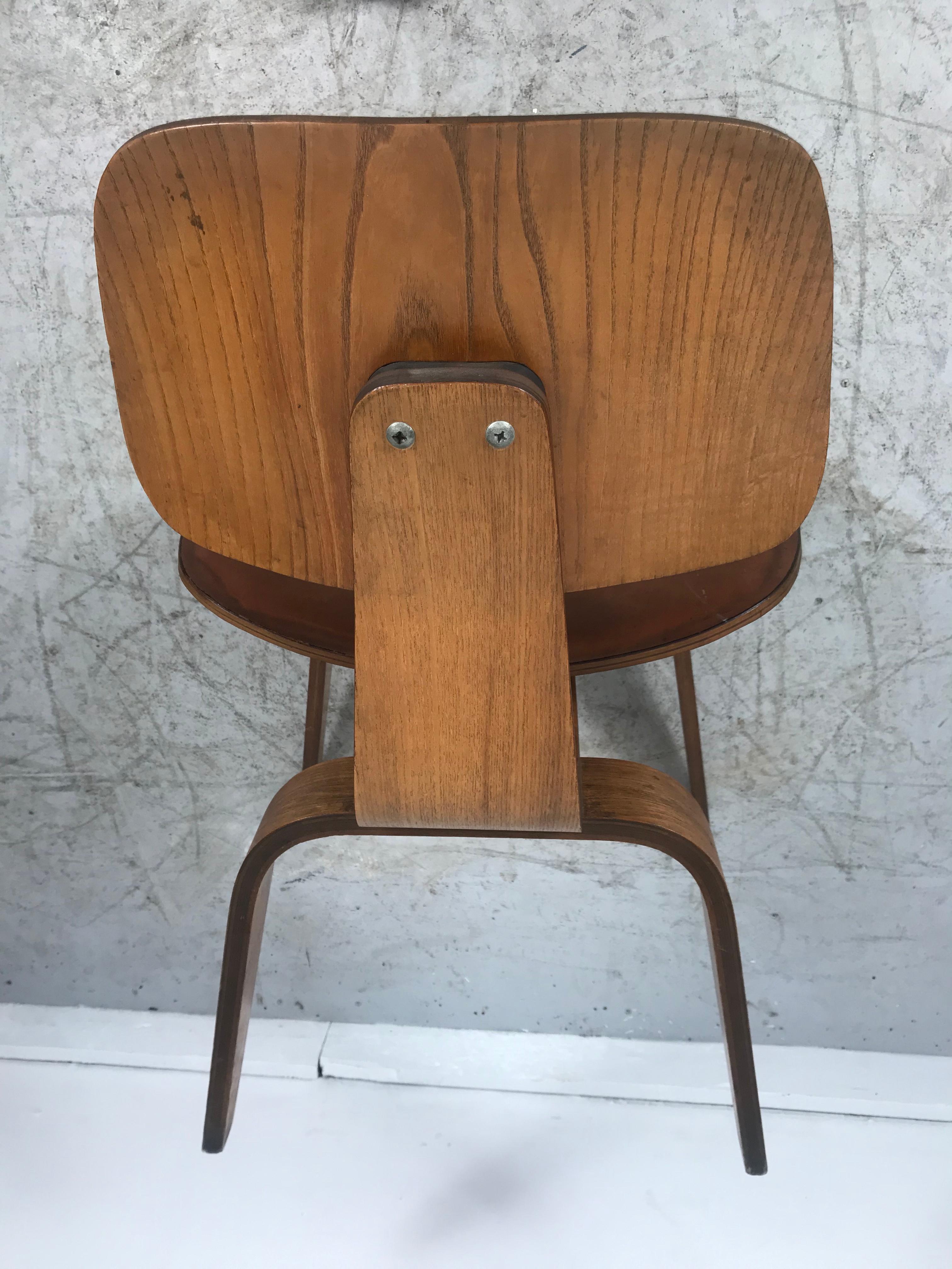 1940s Walnut and Leather DCW Chair by Charles & Ray Eames 2