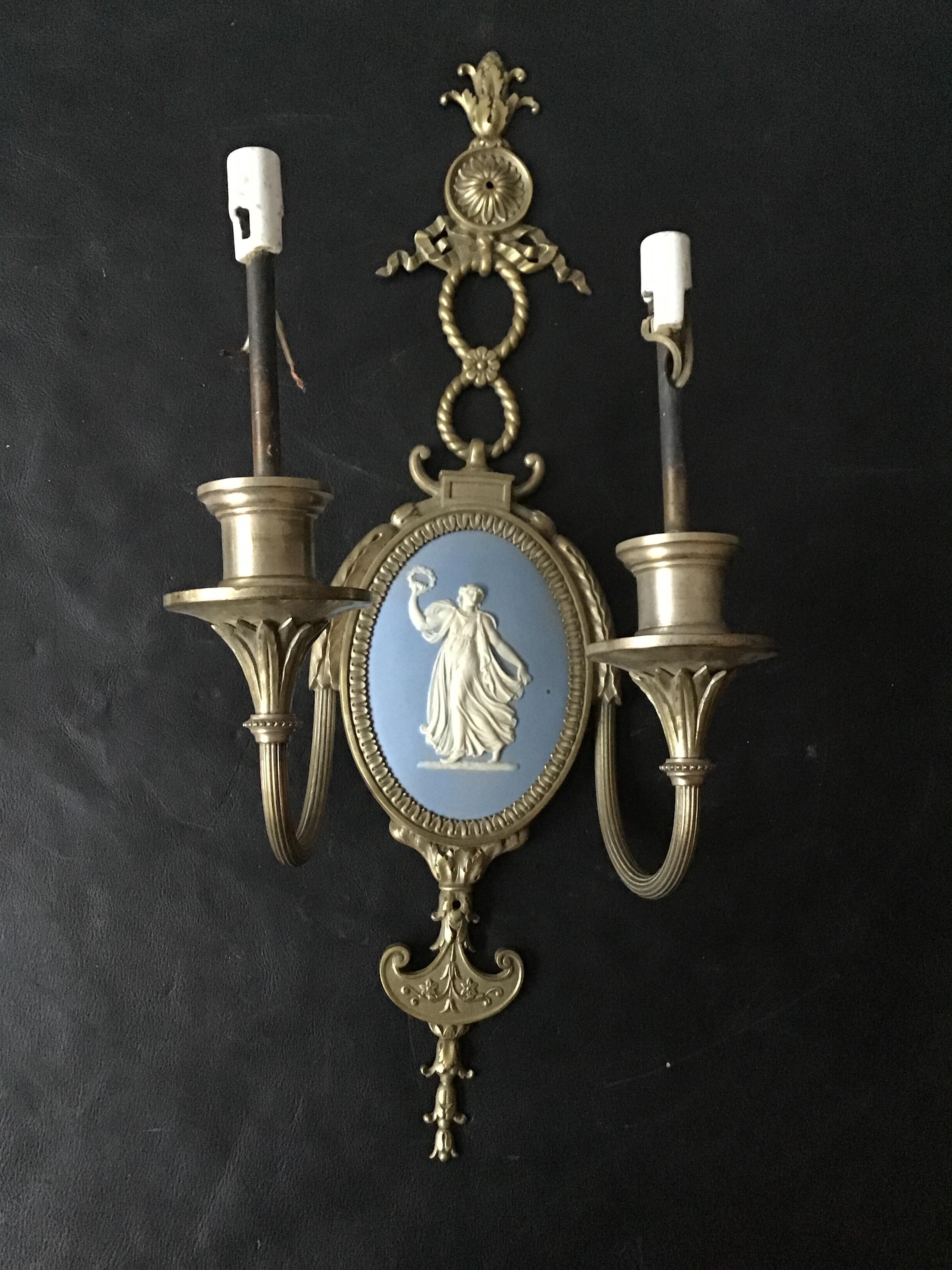 1940s Wedgwood Sconces For Sale 2
