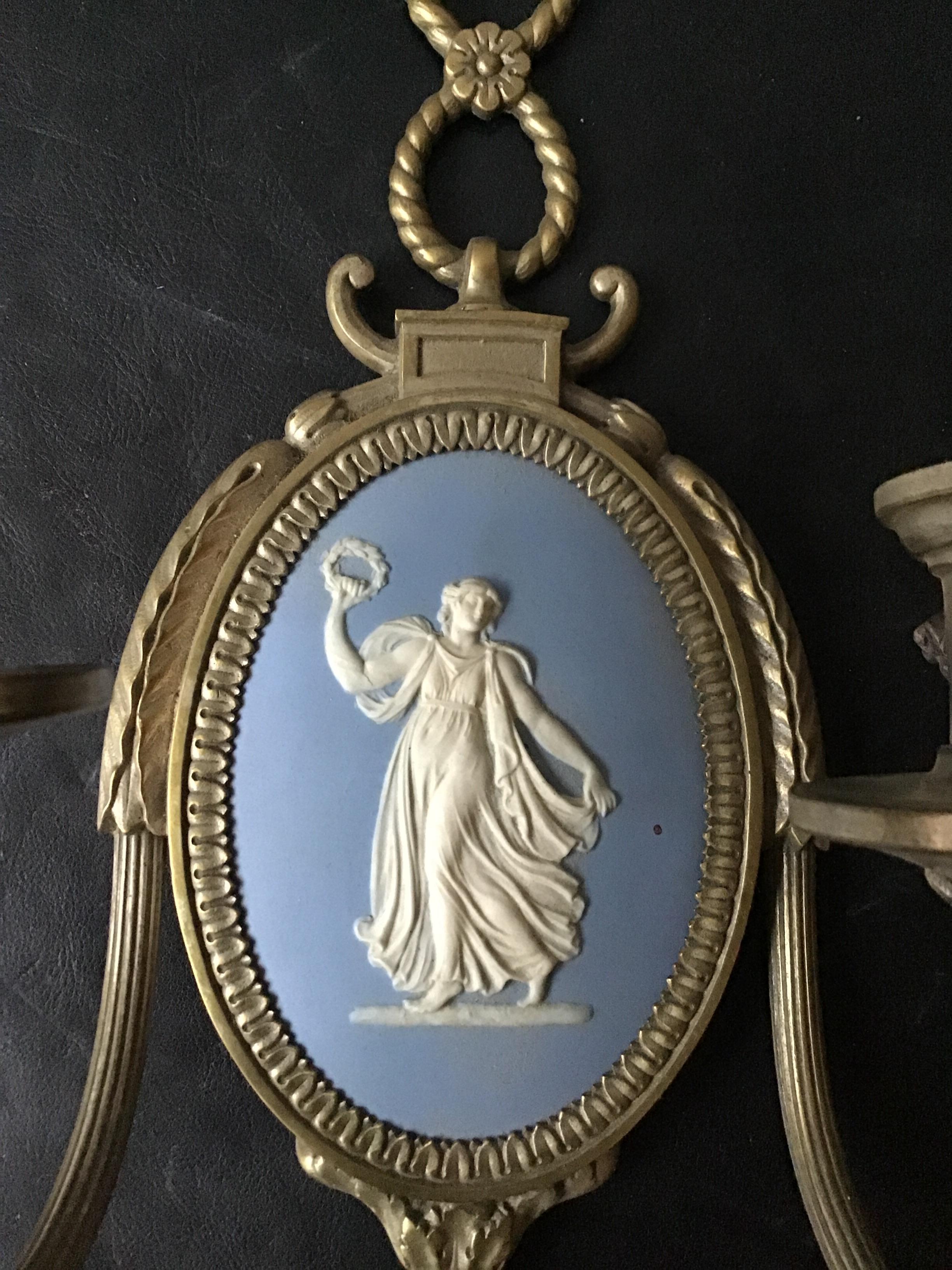 1940s Wedgwood Sconces For Sale 4