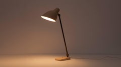 1940s White Metal and Brass Table Lamp by Vilhelm Lauritzen