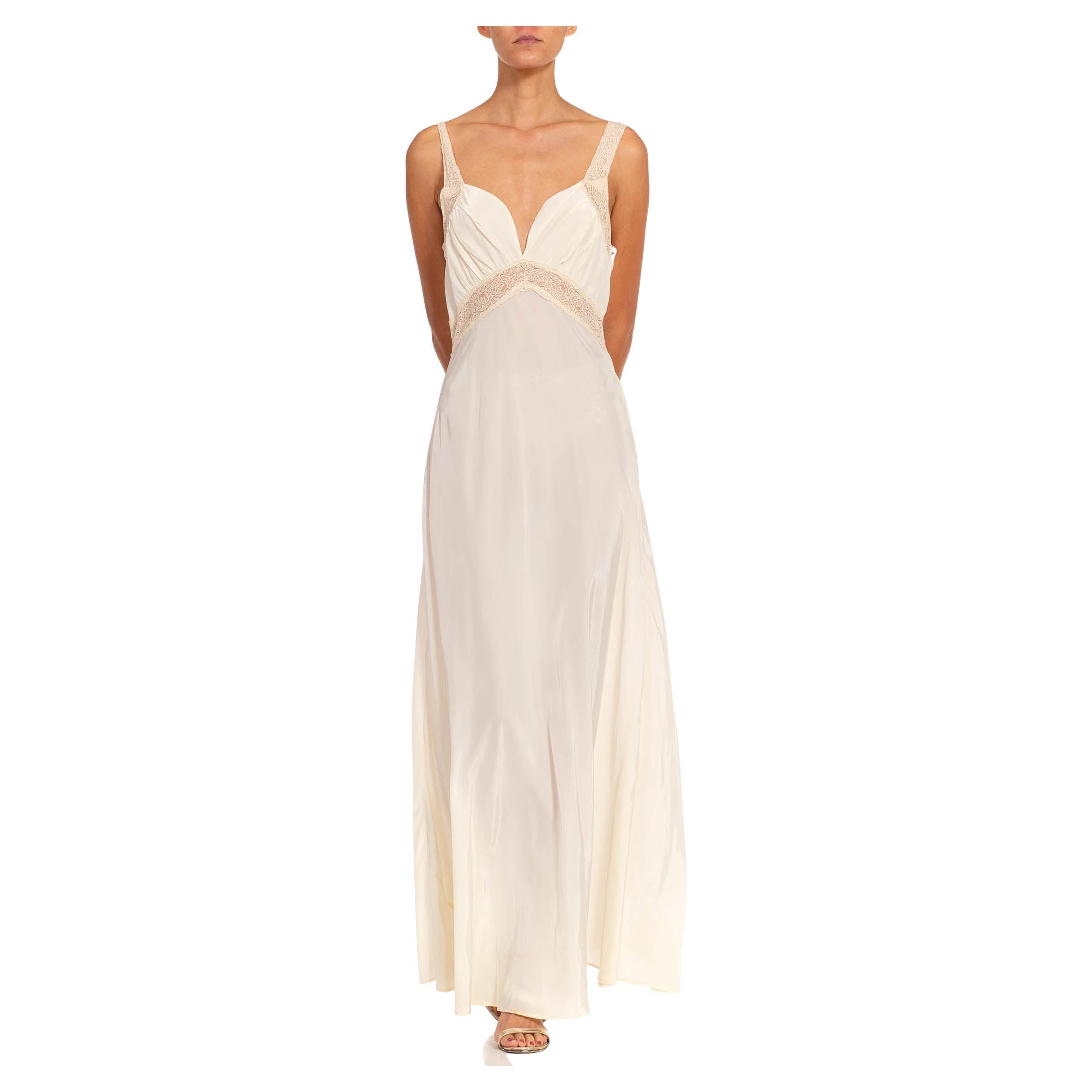 1960'S Ivory Nylon White Cream Slip Dress at 1stDibs | nylon slip dress