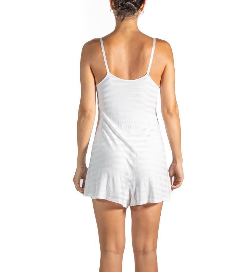 1940s White Striped Rayon Step In Slip Dress For Sale 2