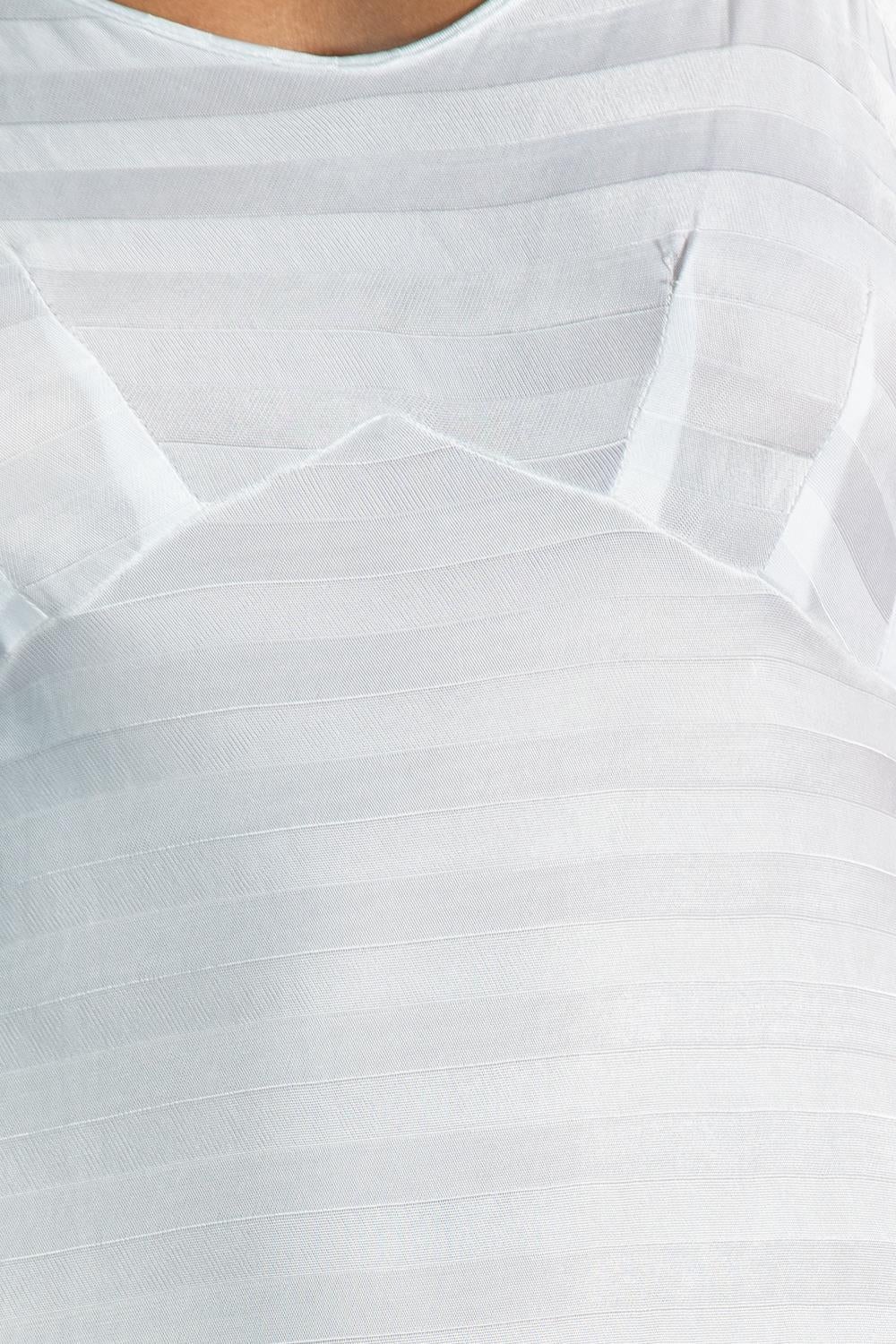 1940s White Striped Rayon Step In Slip Dress For Sale 6