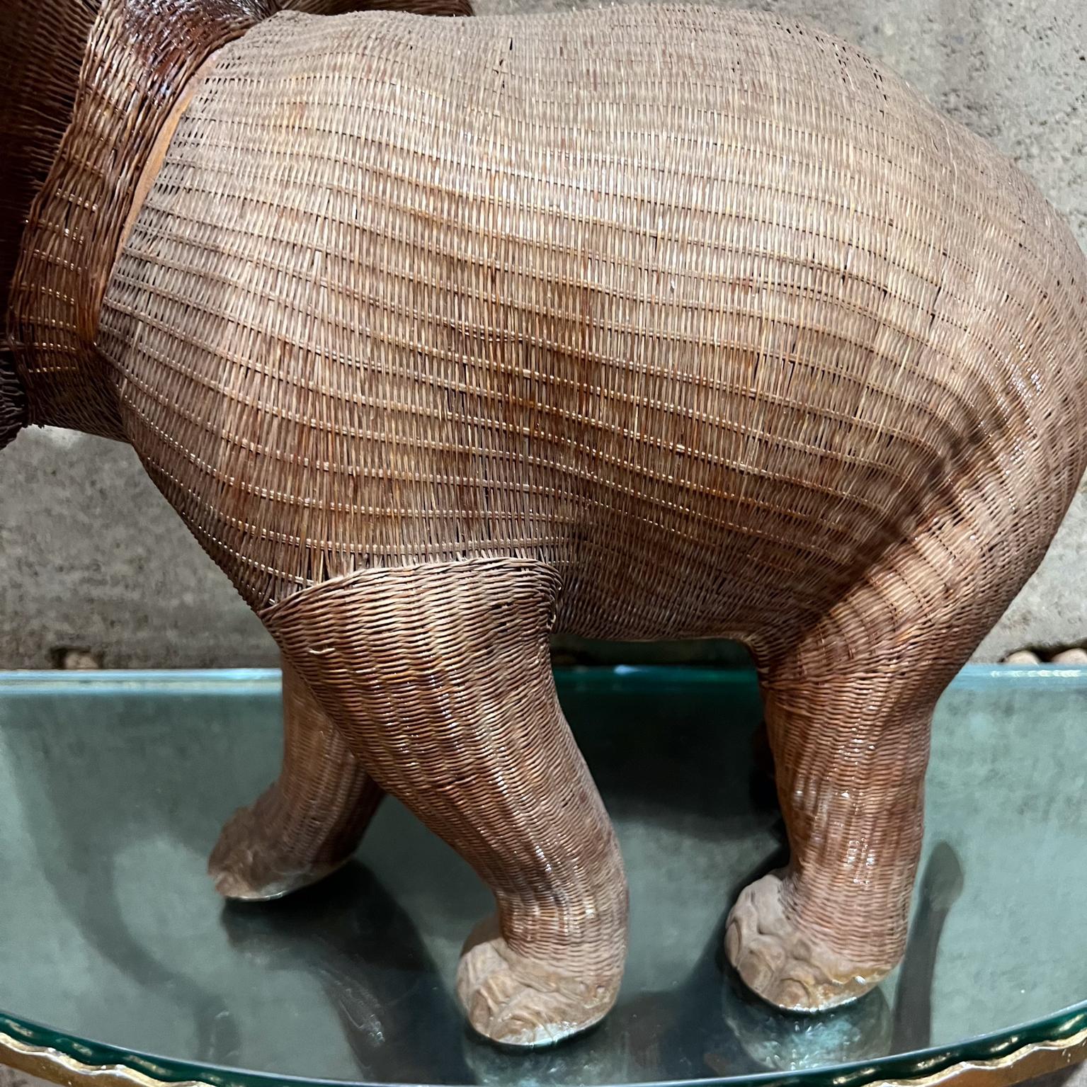1940s Wicker Elephant Box After Mario Lopez Torres For Sale 3