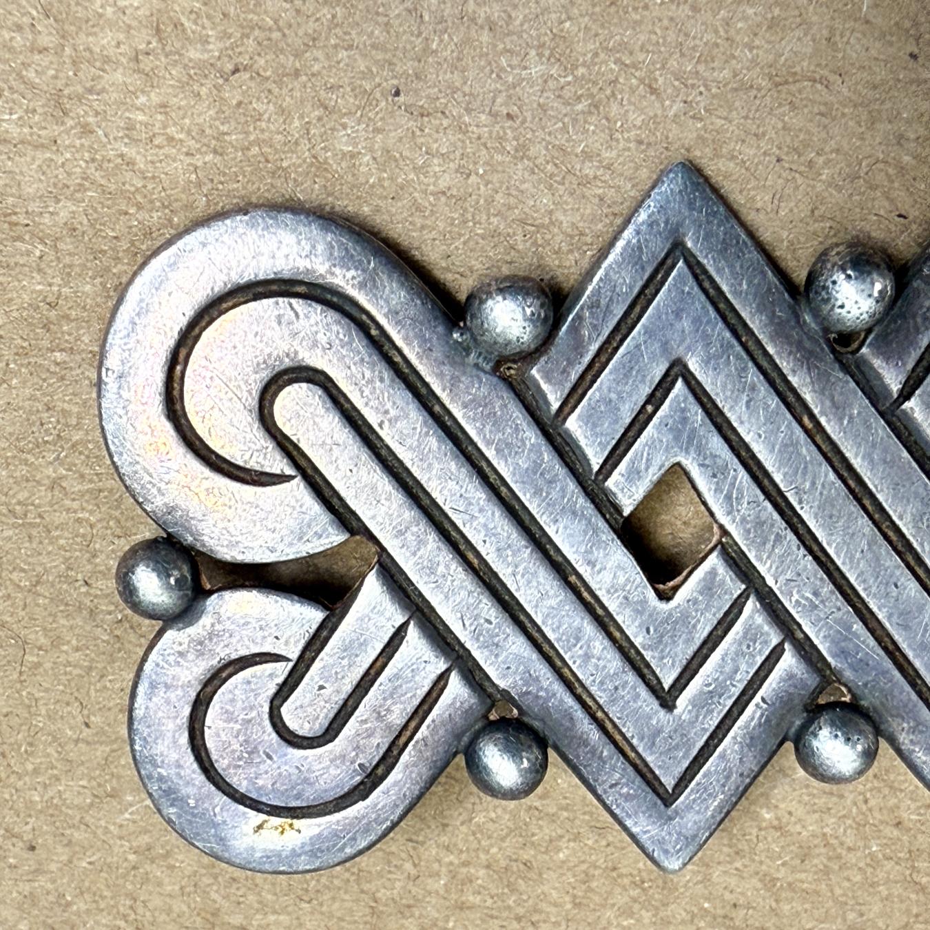 20th Century 1940s William Spratling Hector Aguilar Sterling Silver Brooch For Sale
