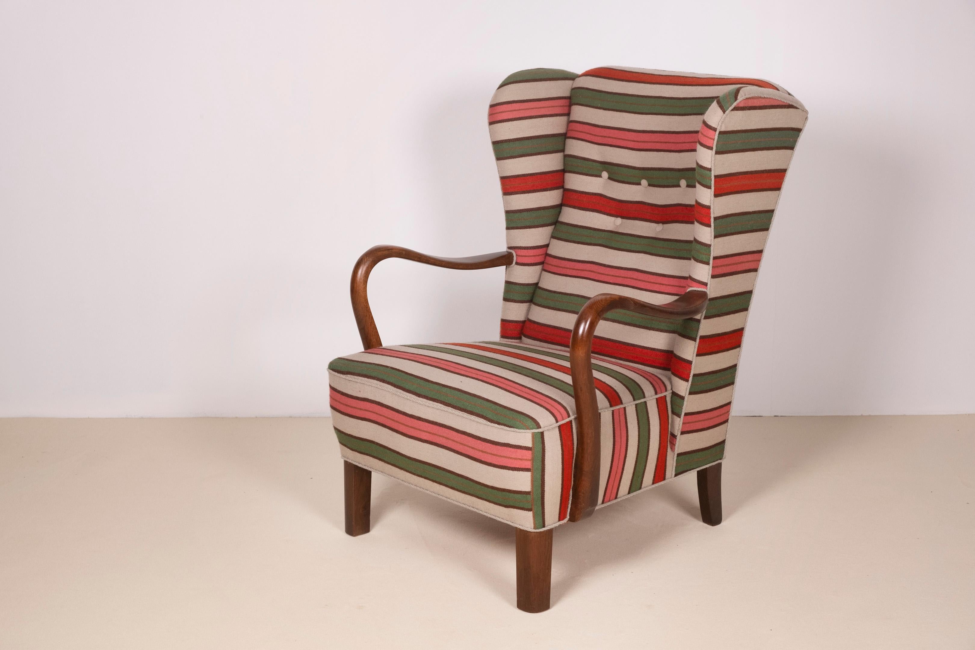 1940s Wingback Chair by Danish Furniture Maker For Sale 7