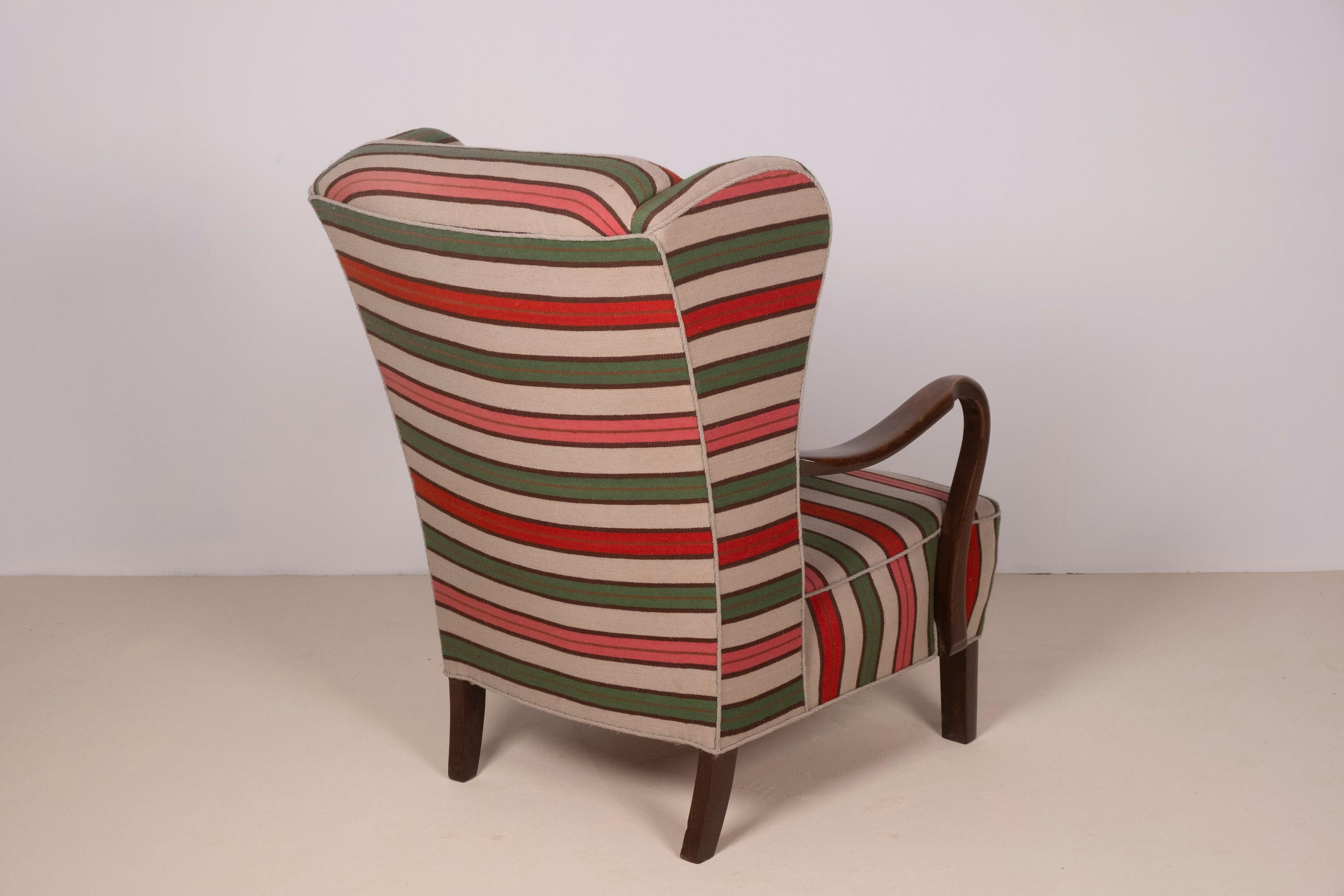 1940s Wingback Chair by Danish Furniture Maker For Sale 2