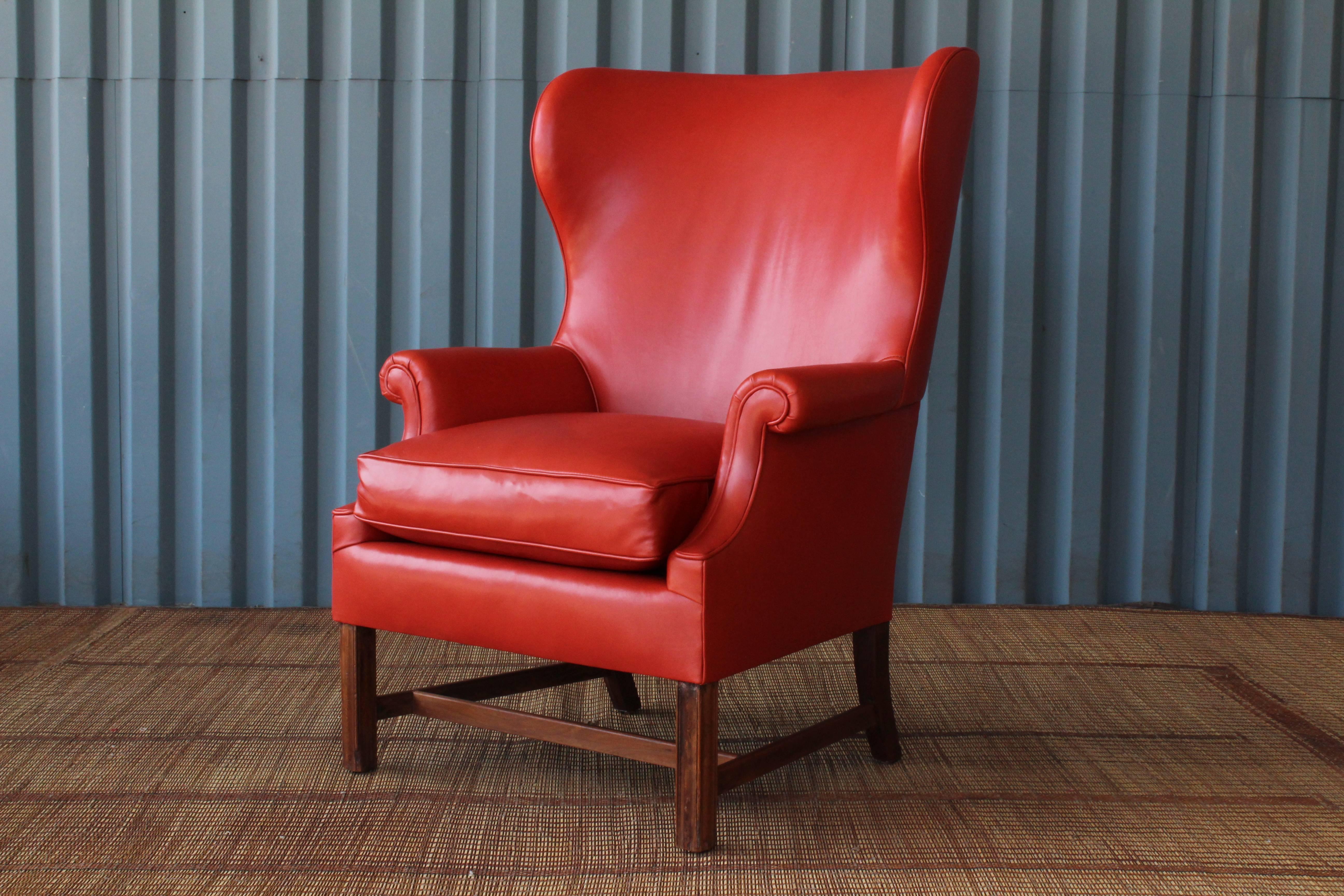 1940s Wingback Leather Armchair 2