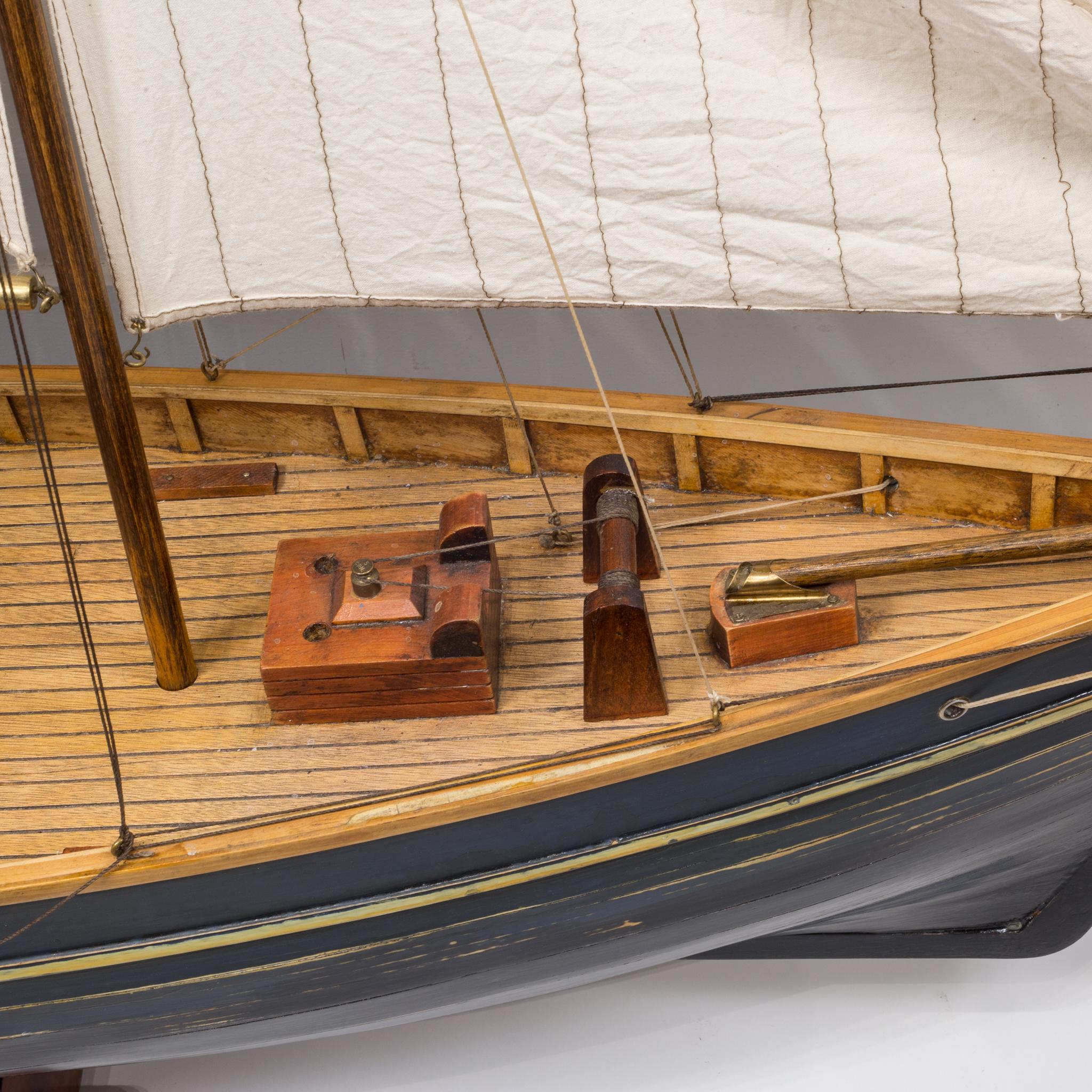 1940s Wood and Brass Monumental Ship Model 12