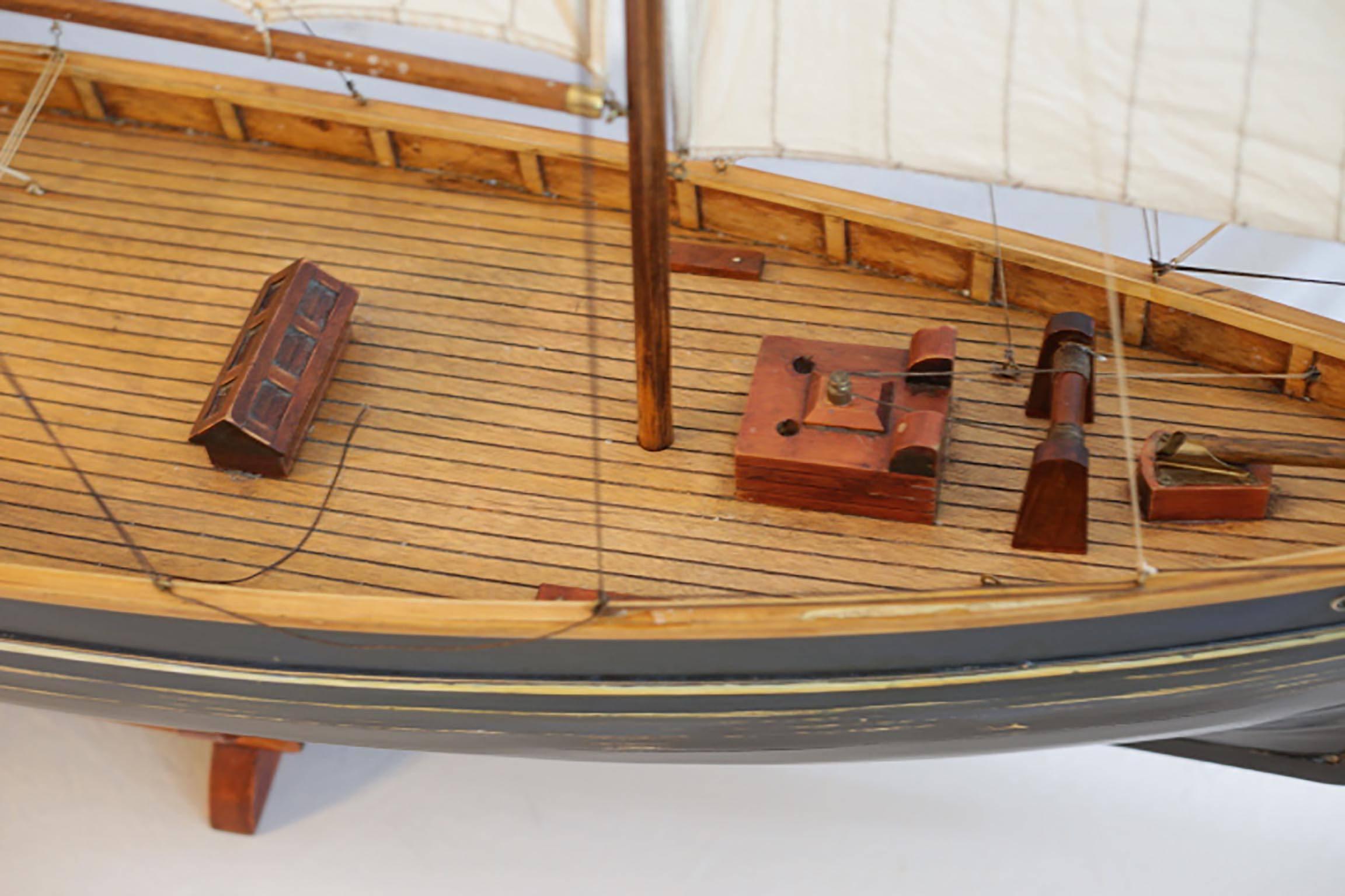 1940s Wood and Brass Monumental Ship Model 2