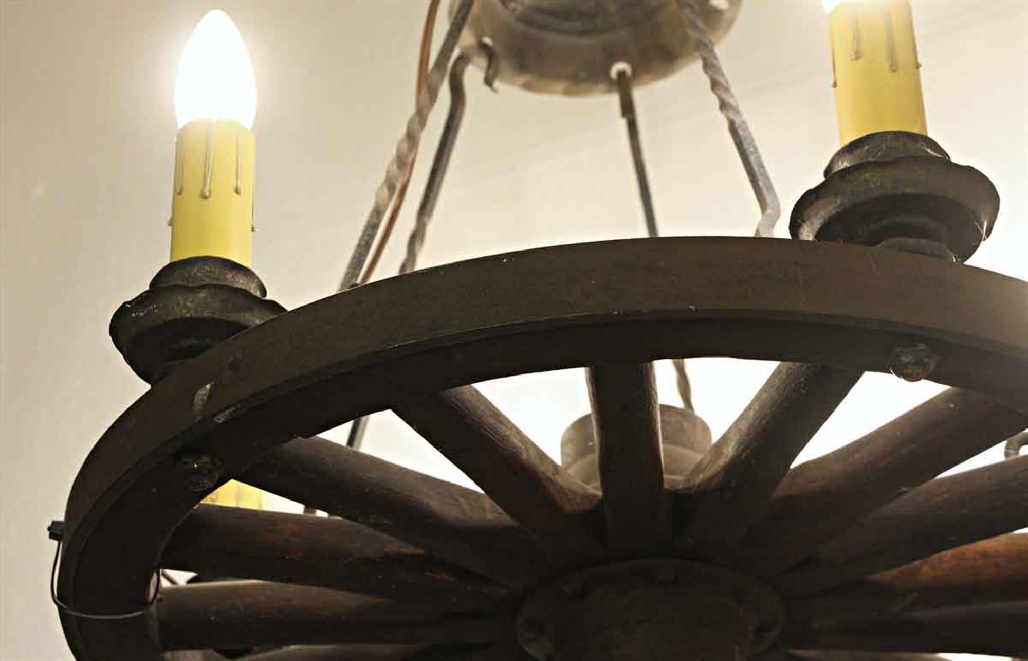 vintage wagon wheel light fixture