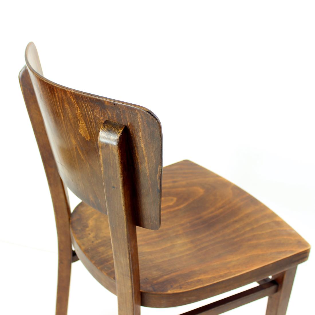 1940s Wooden Chair, Frenstat Czechoslovakia For Sale 4