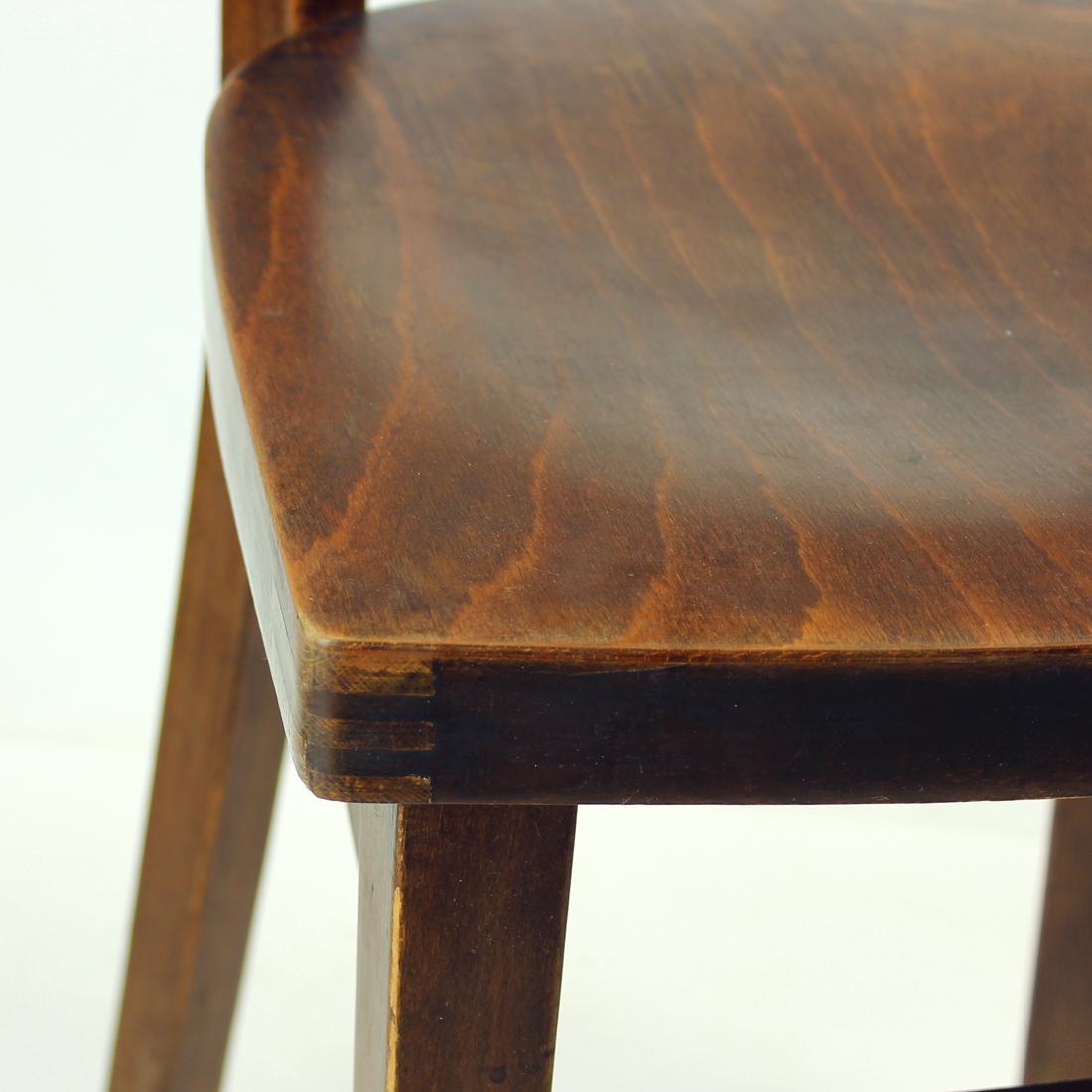 1940s Wooden Chair, Frenstat Czechoslovakia For Sale 6