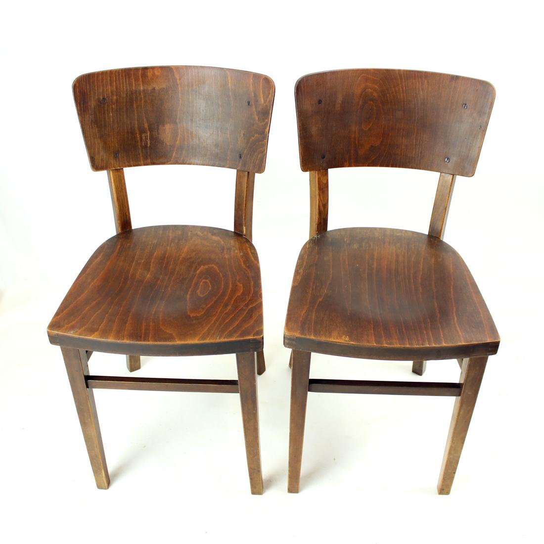 Art Deco 1940s Wooden Chair, Frenstat Czechoslovakia For Sale