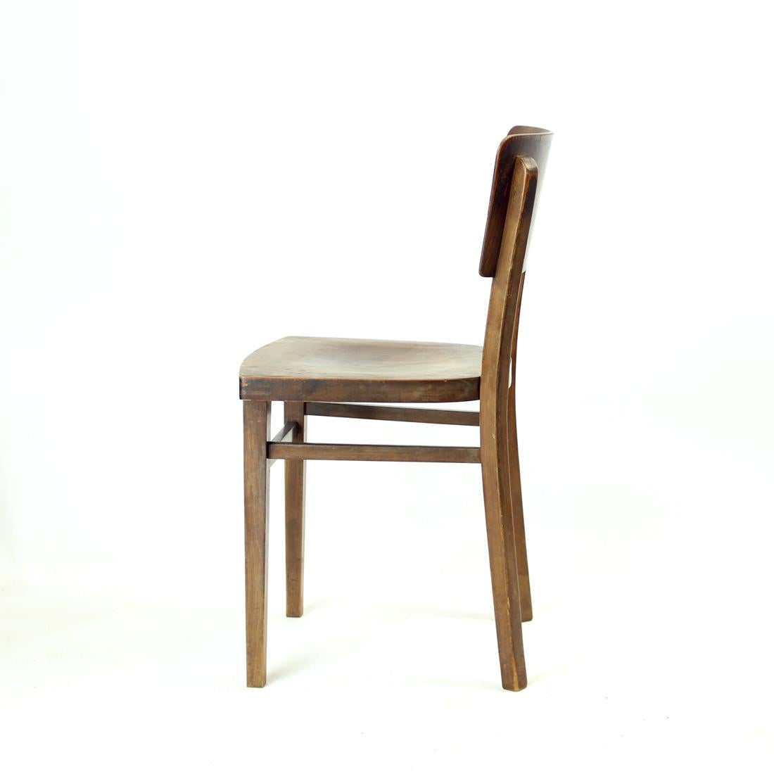 Oak 1940s Wooden Chair, Frenstat Czechoslovakia For Sale