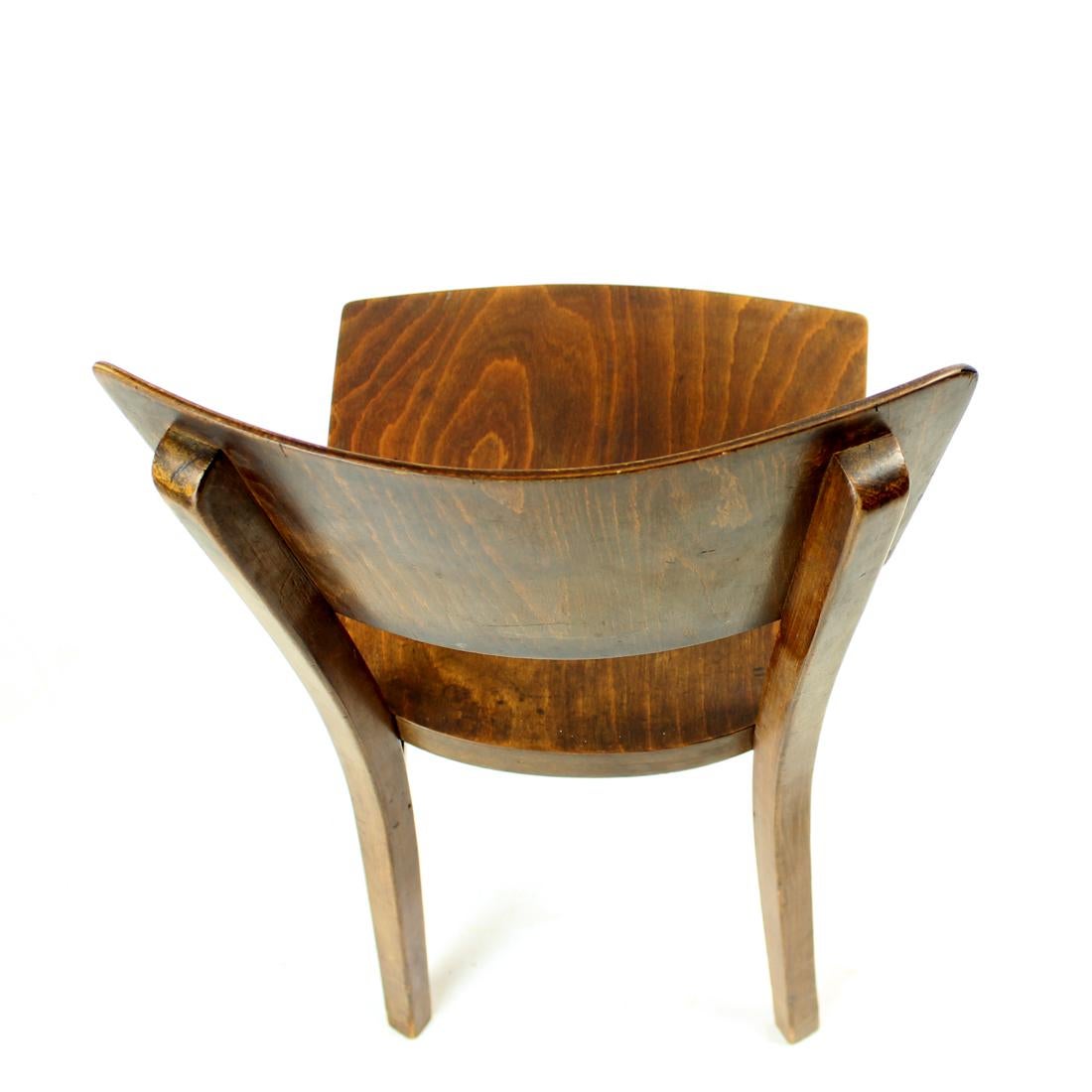 1940s Wooden Chair, Frenstat Czechoslovakia For Sale 3