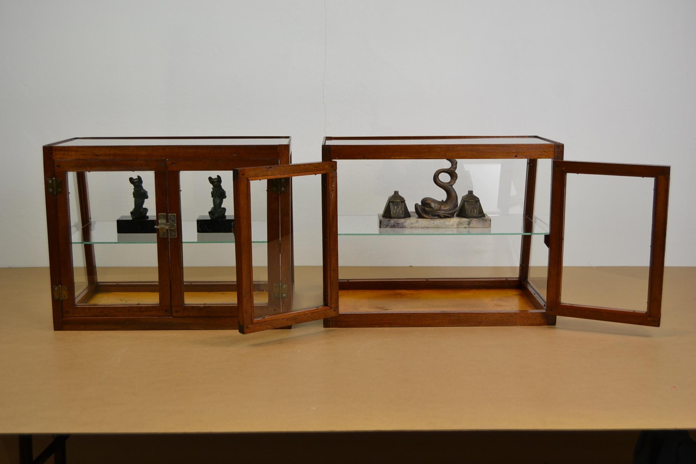 20th Century 1940s Wooden Counter, Top Display, Showcase, 2 Pieces, Europe