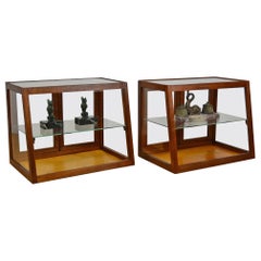1940s Wooden Counter, Top Display, Showcase, 2 Pieces, Europe
