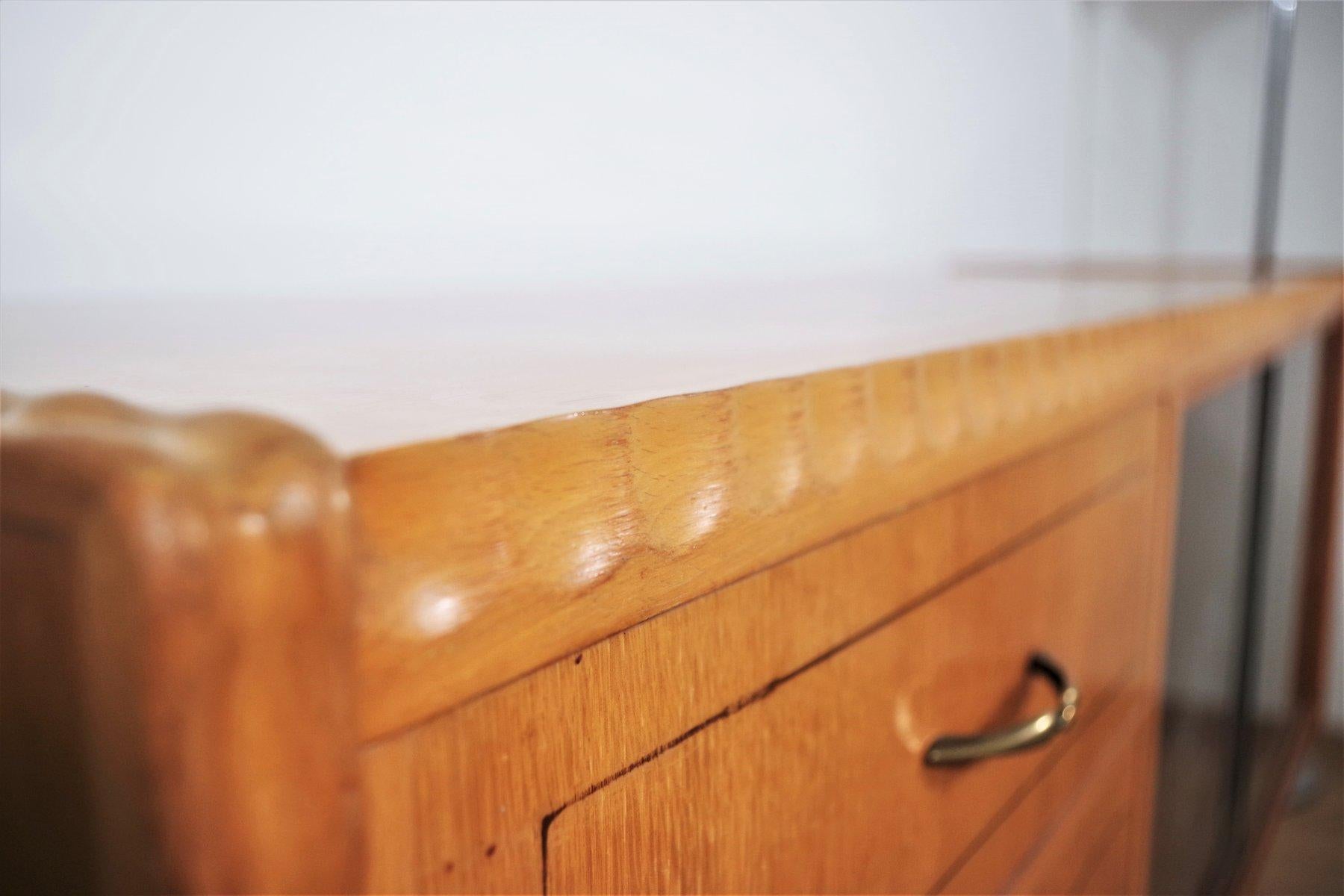 esszimmergarnitur aus Holz aus den 1940er Jahren - Tisch, Stühle und Anrichten (9er-Set) im Angebot 5