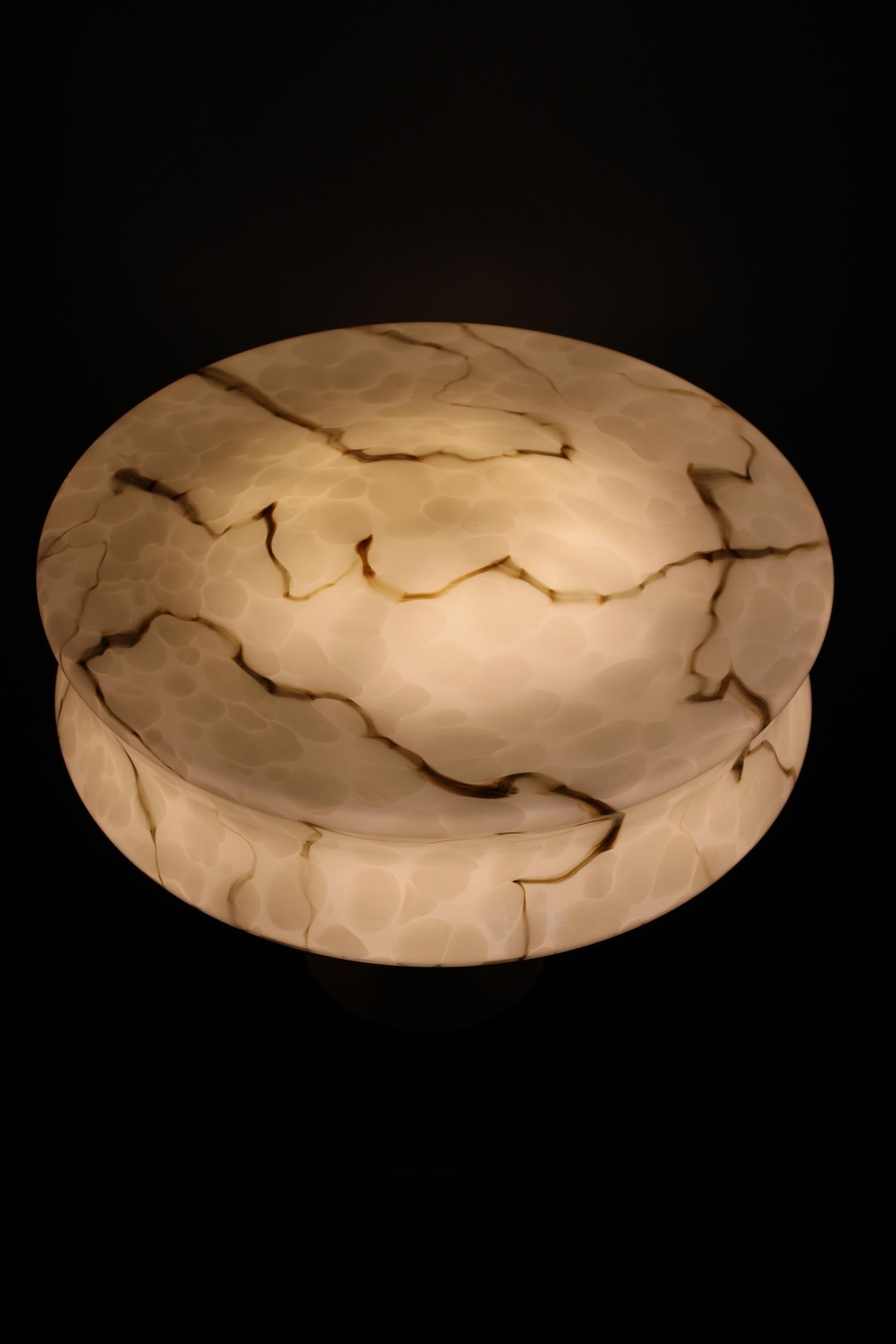 1940s Wooden Floor Lamp with  Glass Shade For Sale 1