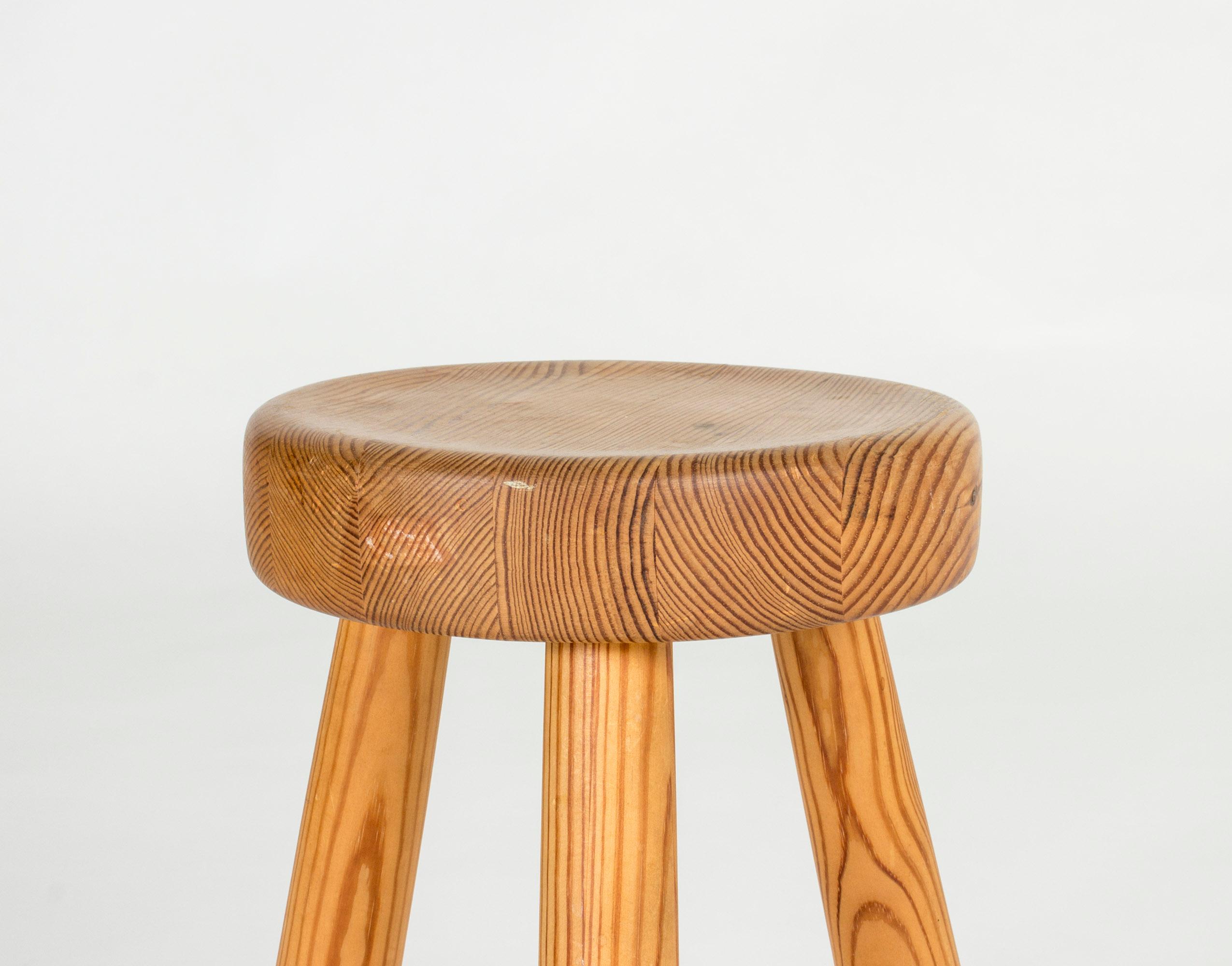 Scandinavian Modern 1940s Wooden Stool by Ingvar Hildingsson