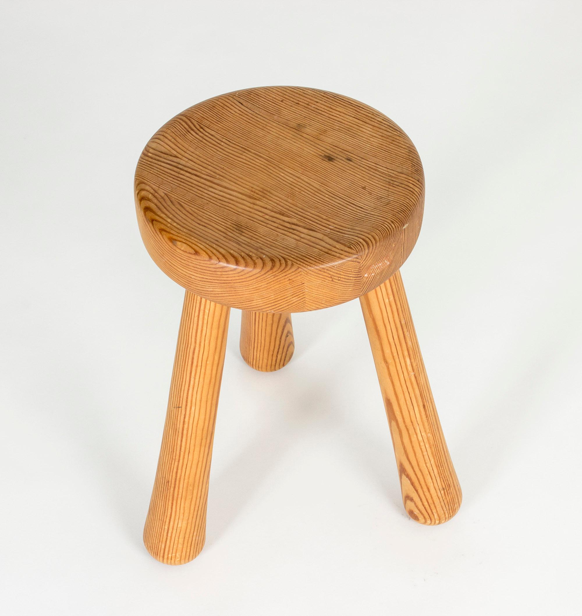 Swedish 1940s Wooden Stool by Ingvar Hildingsson