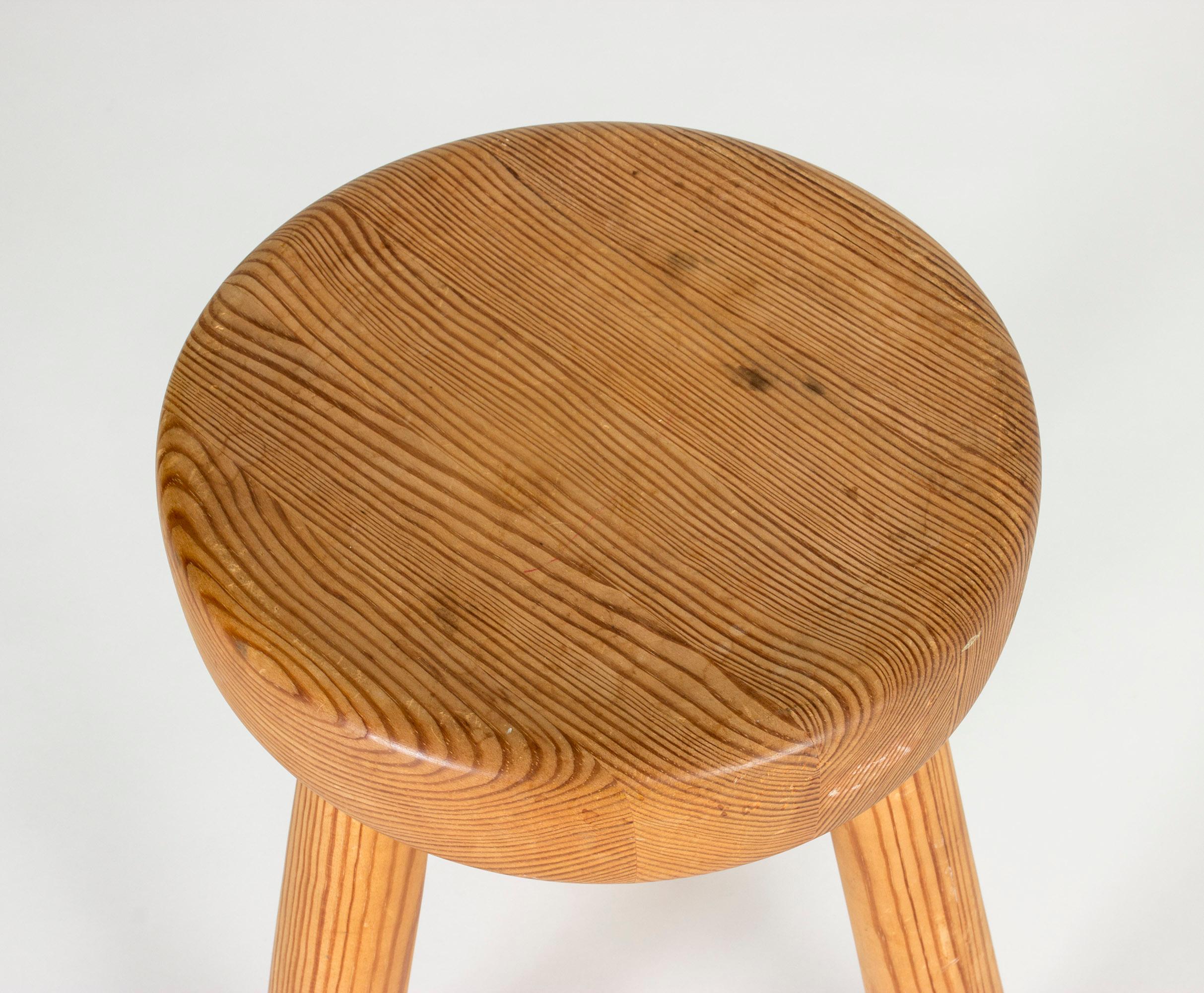 1940s Wooden Stool by Ingvar Hildingsson In Good Condition In Stockholm, SE