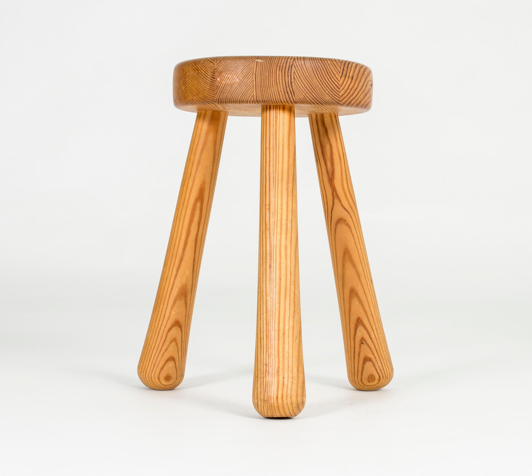 Mid-20th Century 1940s Wooden Stool by Ingvar Hildingsson