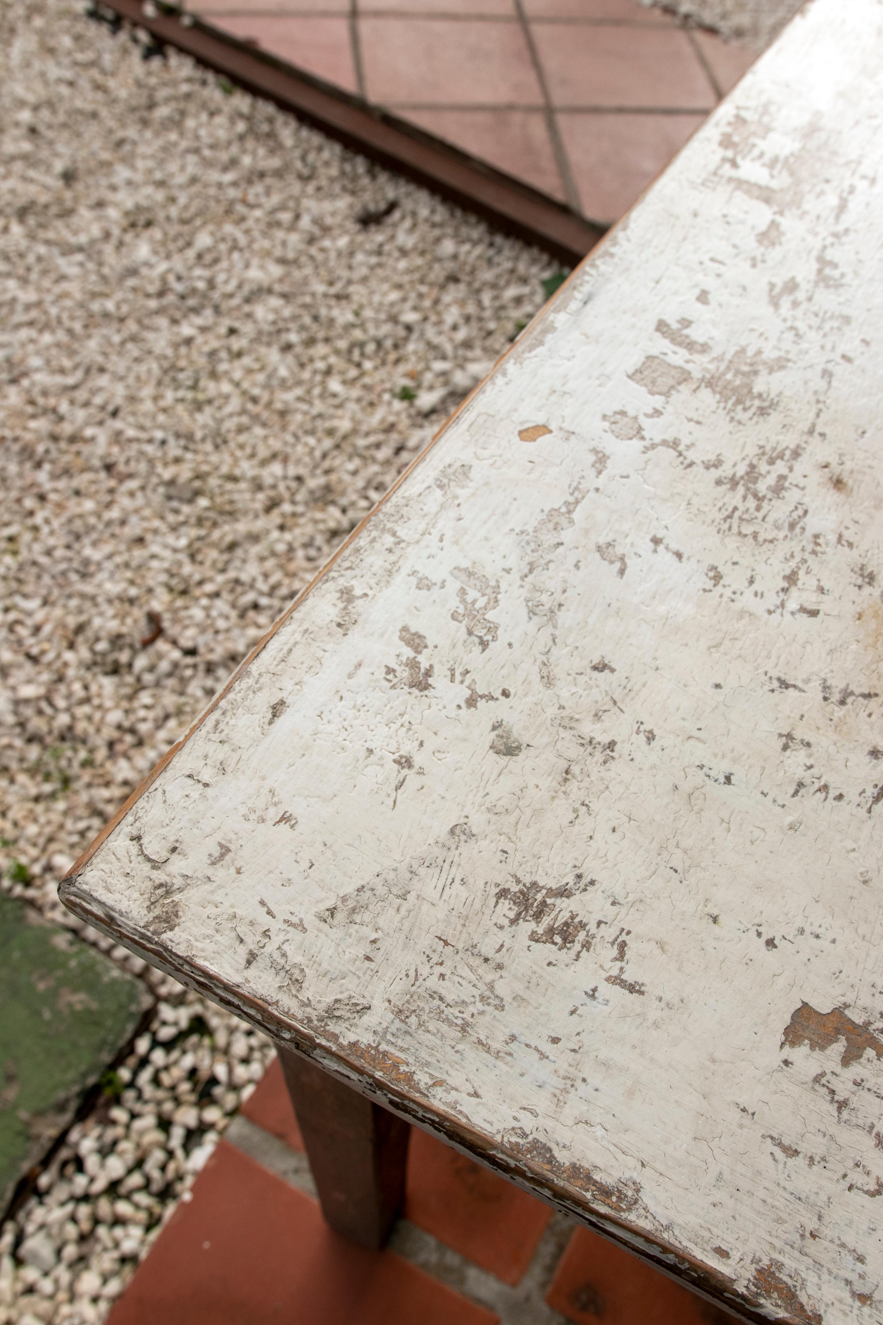 1940s Wooden Table with Polychrome Drawers in Grey Tones 8