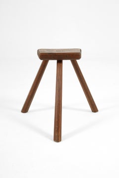 1940s Wooden Tripod Work Stool