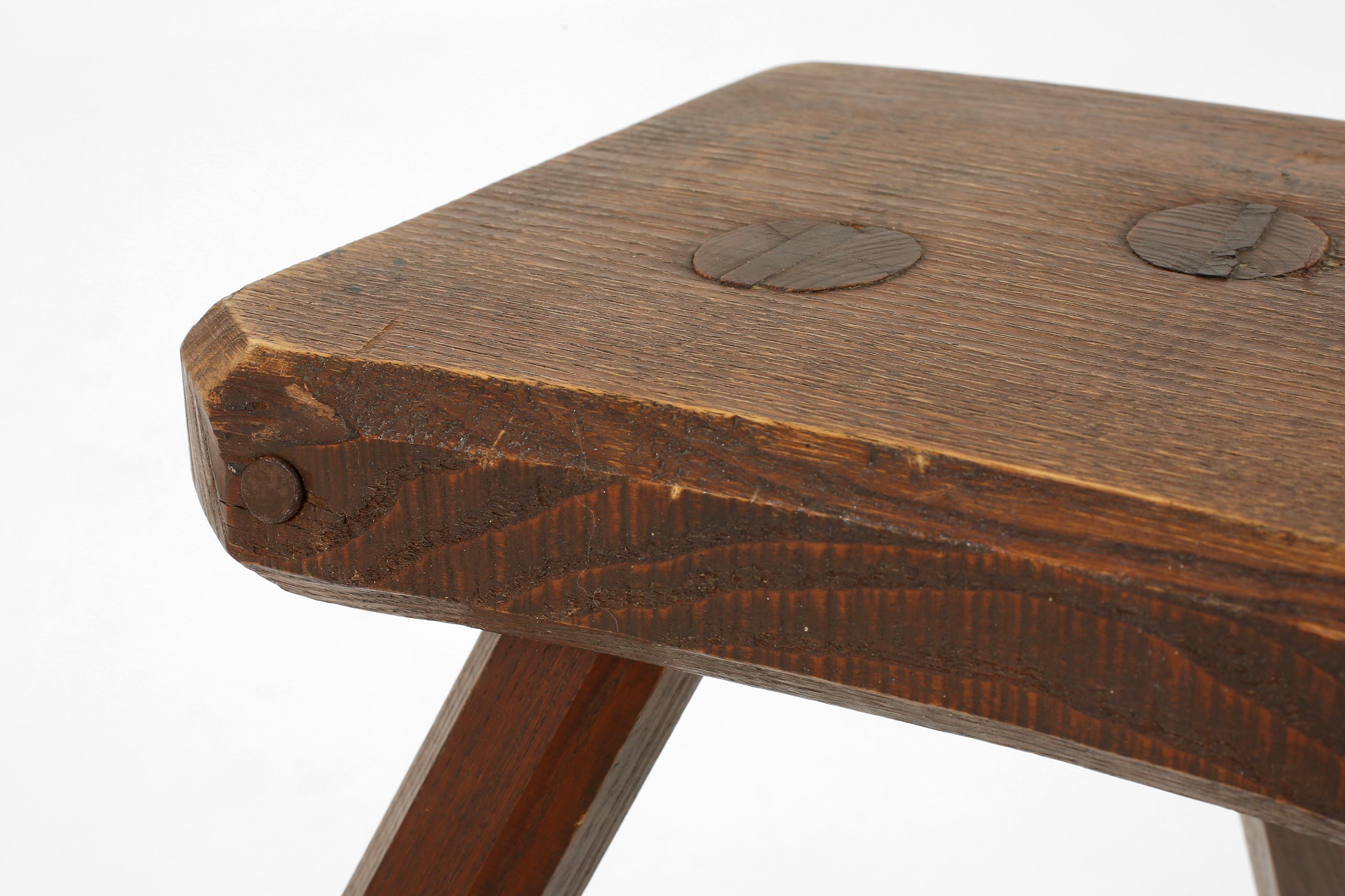 British 1940s Wooden Tripod Work Stool For Sale