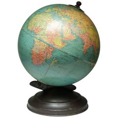 1940s World Globe with Metal Base