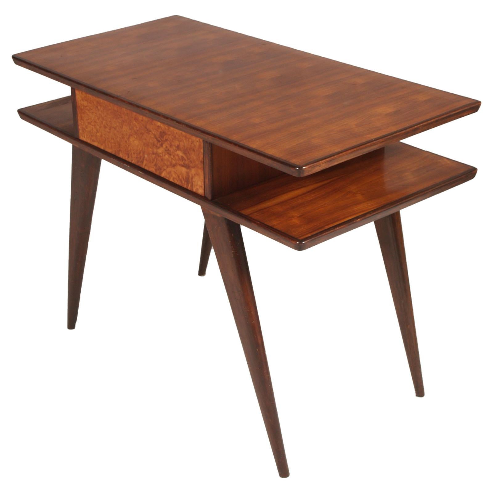 Mid-Century Modern 1940s Writing Desk by Ico Parisi for Brugnoli Mobili, Cantu, Wax-Polished For Sale