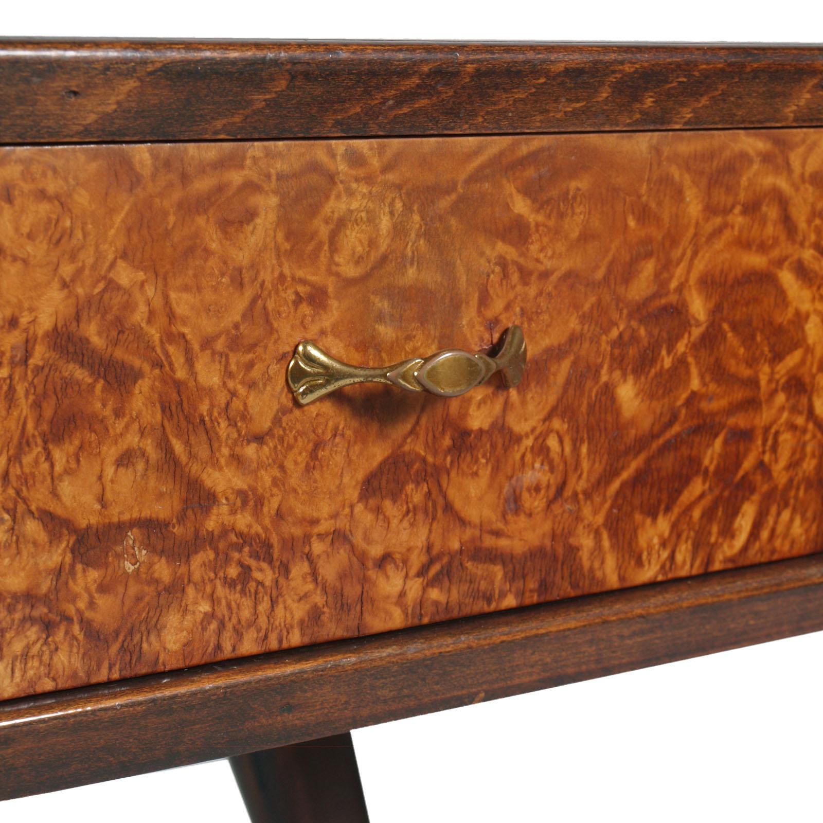 Veneer 1940s Writing Desk by Ico Parisi for Brugnoli Mobili, Cantu, Wax-Polished For Sale
