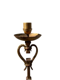 1940's Wrought iron floor lamp by Maison Ramsay