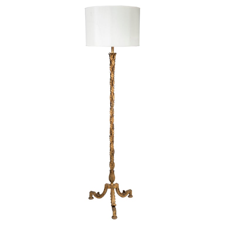 1940's Wrought Iron Floor Lamp by Maison Ramsay For Sale at 1stDibs