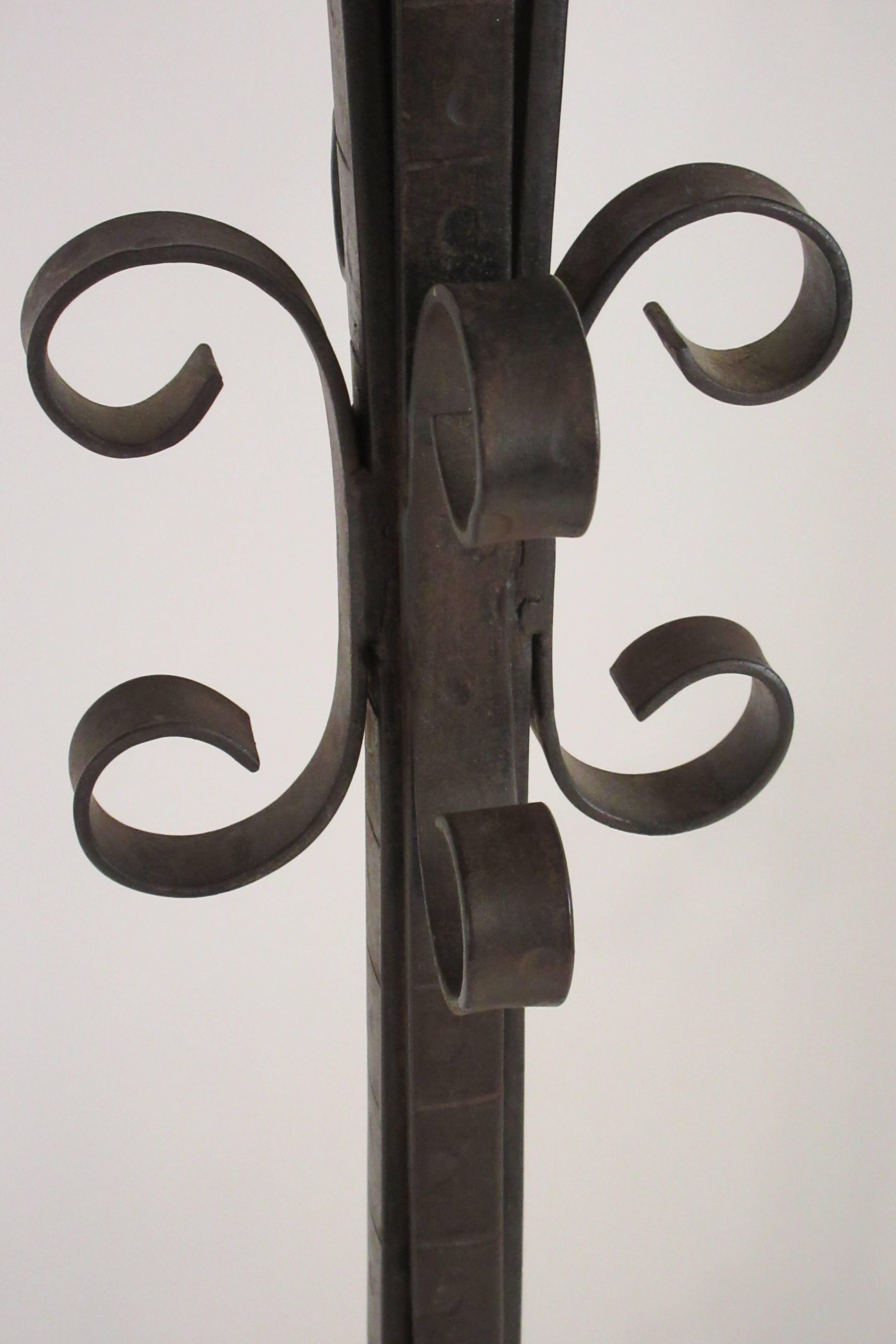 1940s Wrought Iron Floor Lamp For Sale 2