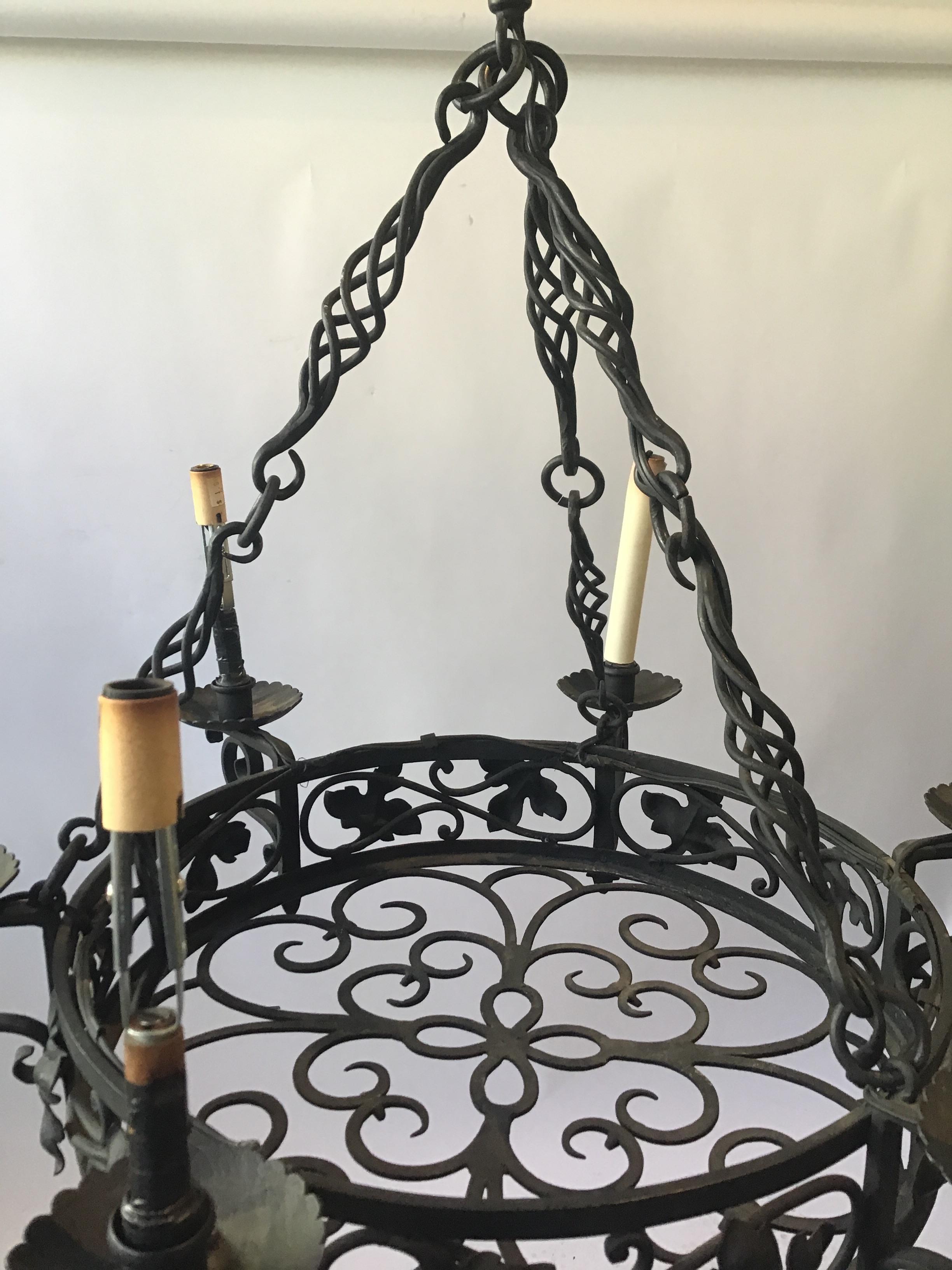 round iron chandelier