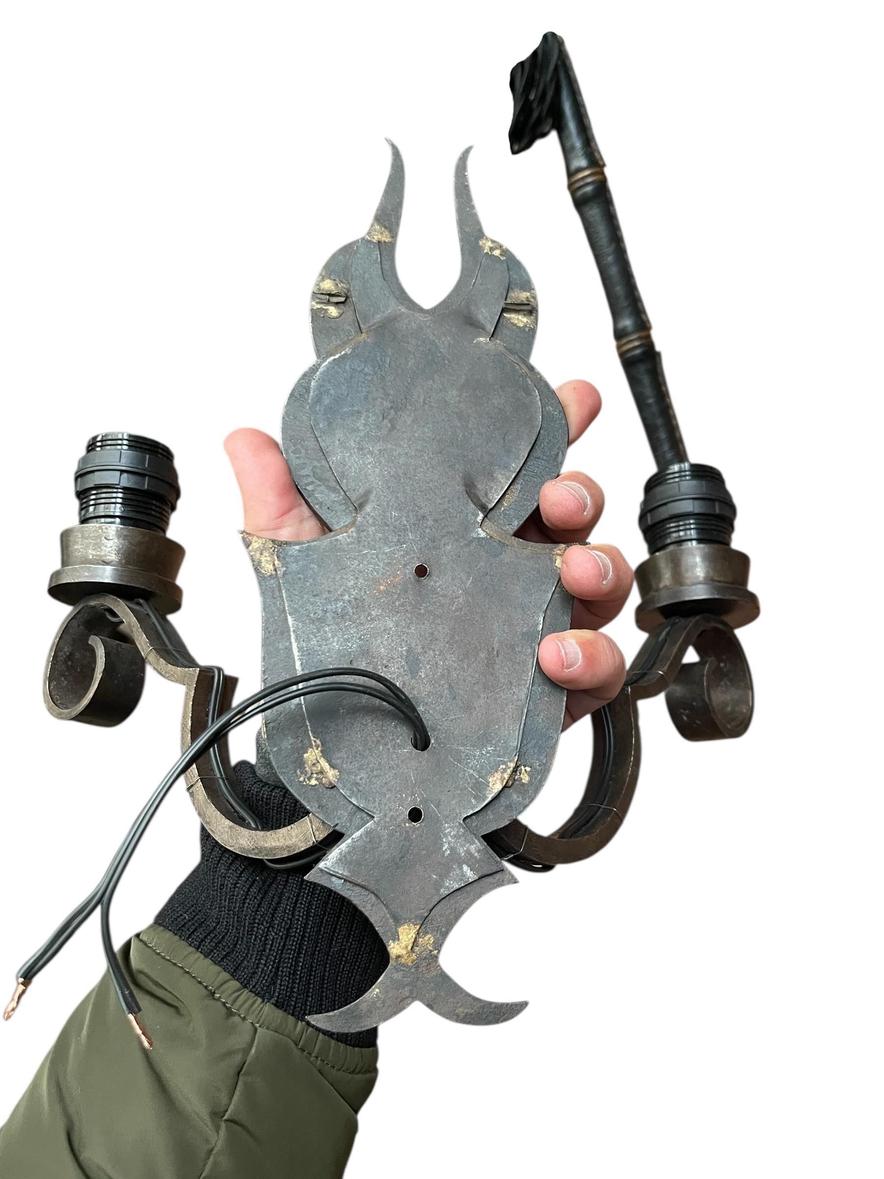 Mid-20th Century 1940's Wrought iron sconces attributed to Raymond Subes For Sale