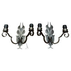 1940's Wrought iron sconces attributed to Raymond Subes