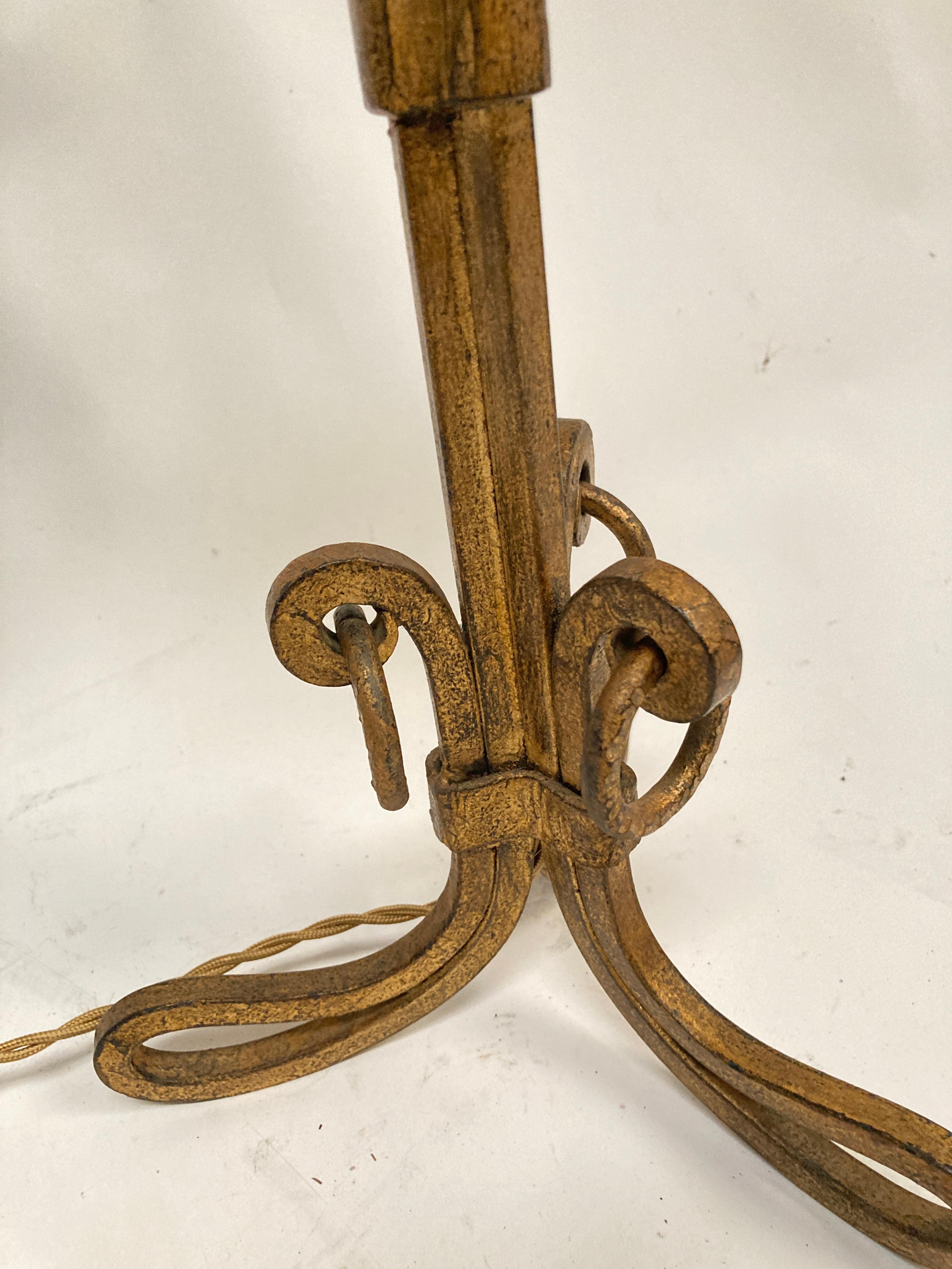 1940's Wrought iron table lamp By Maison Ramsay For Sale 4