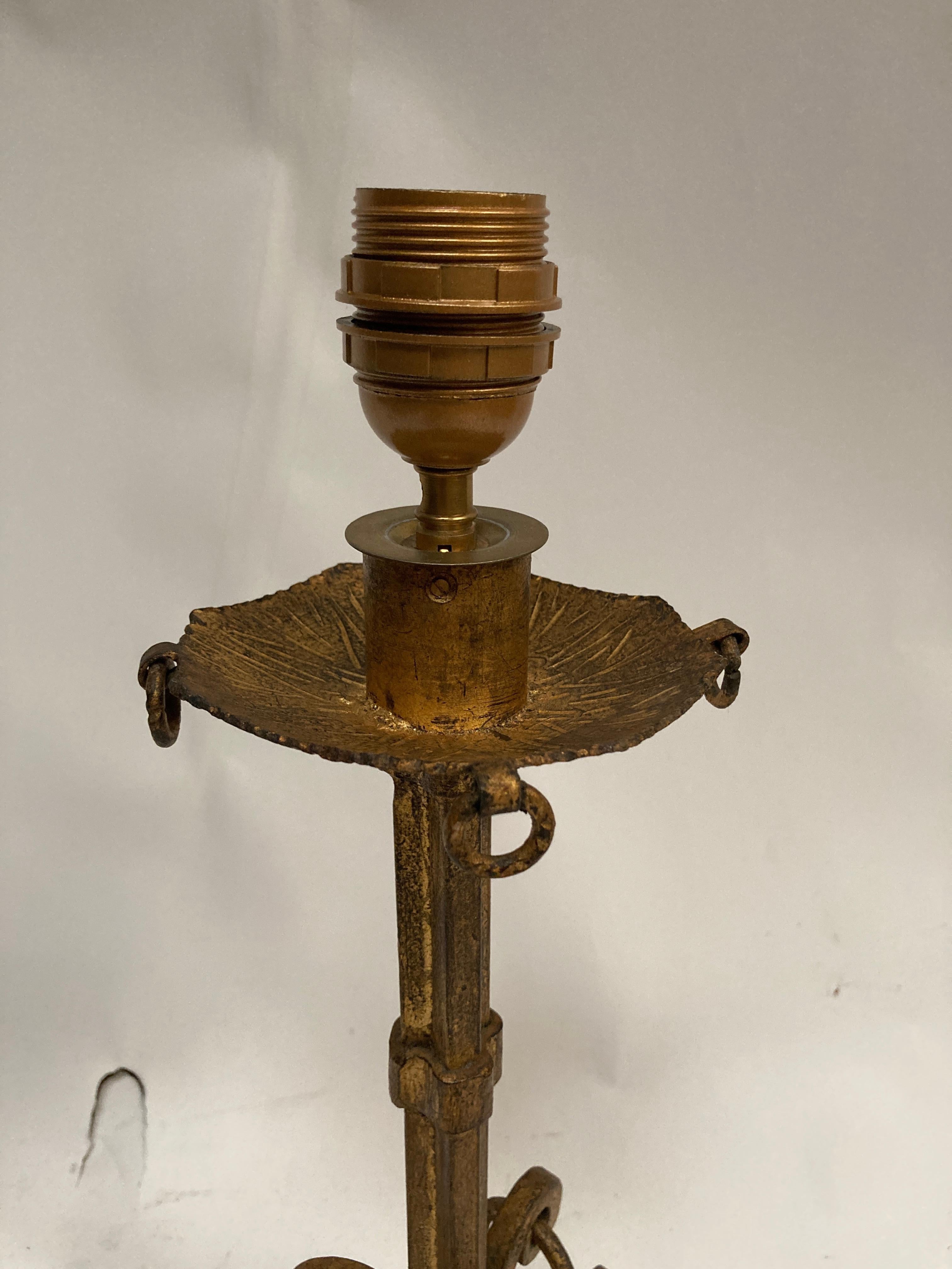 Fer forgé Lampe de table en fer forgé des années 1940 par Maison Ramsay en vente