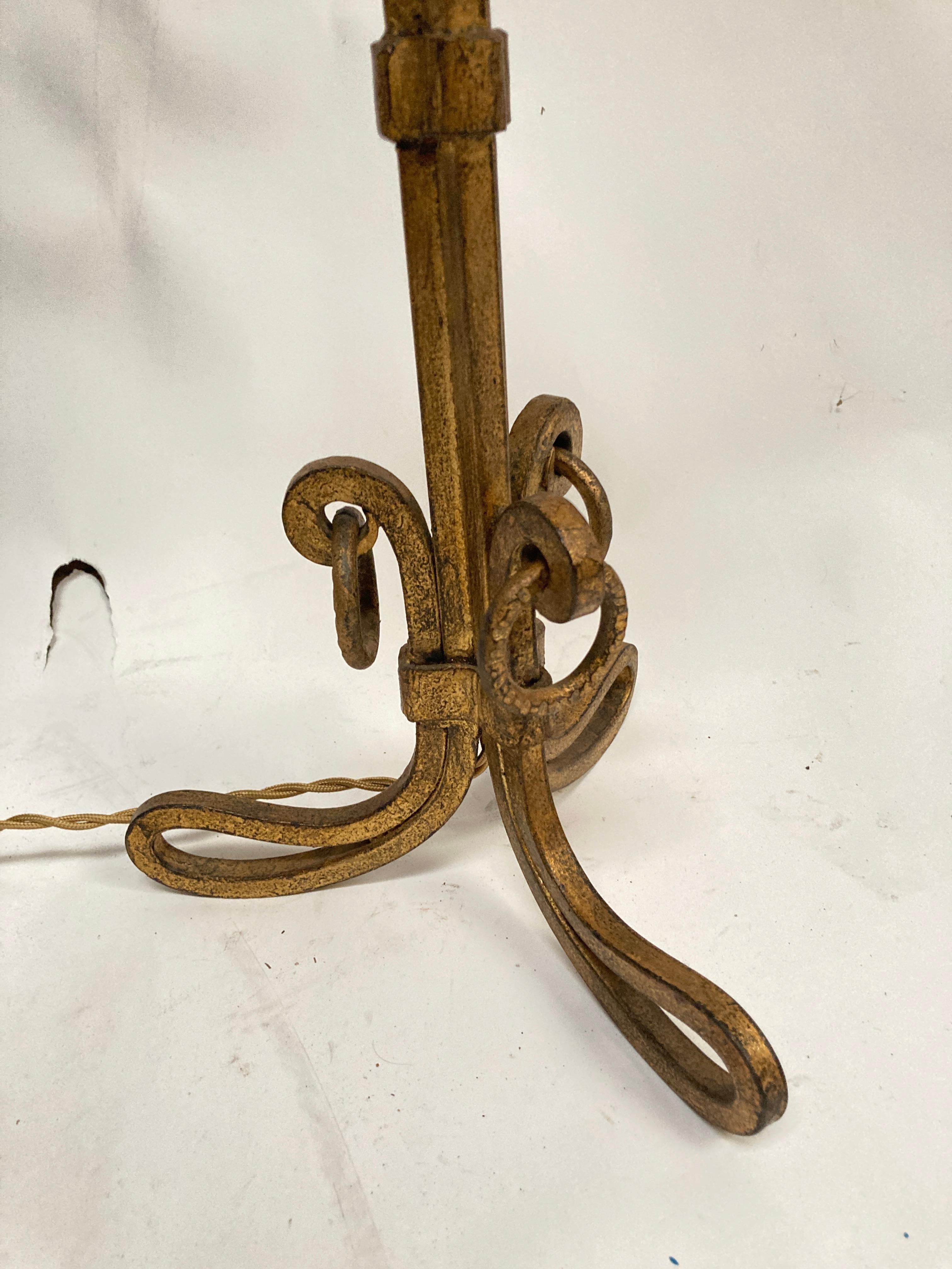 1940's Wrought iron table lamp By Maison Ramsay For Sale 1