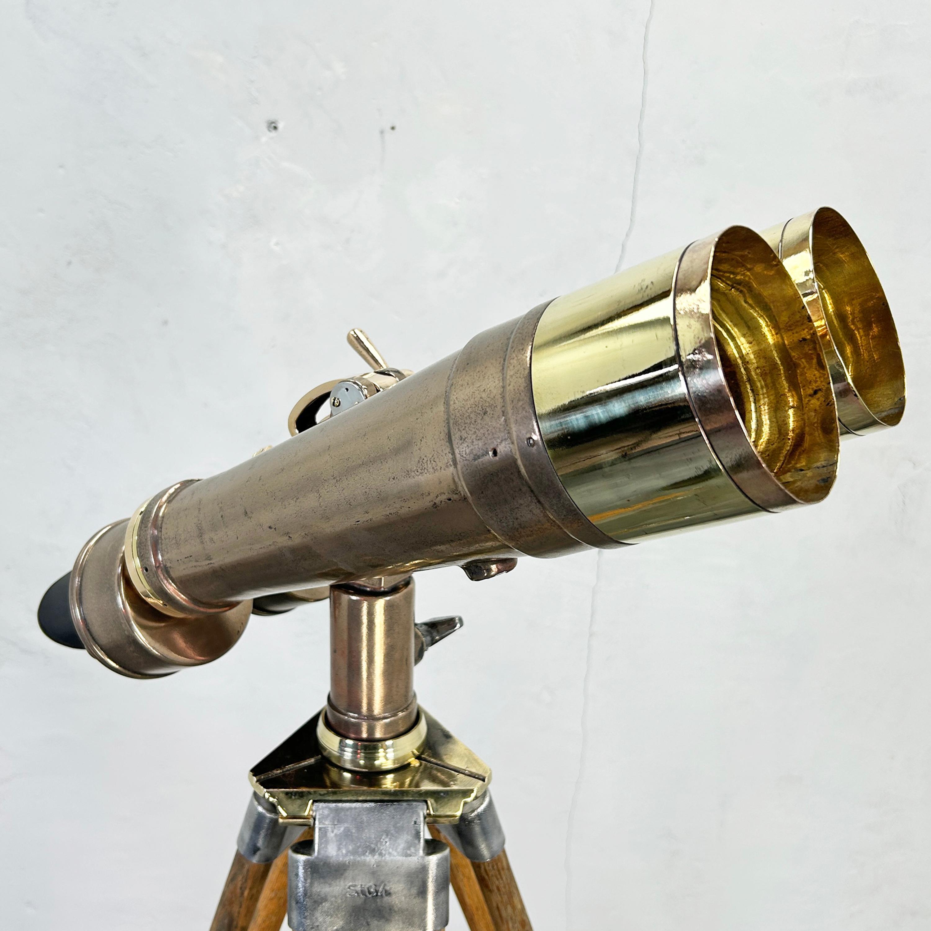 Binocolo navale Nikon 15 x 80 a 4 gradi della seconda guerra mondiale del 1940 - Bronzo con scatola originale 9