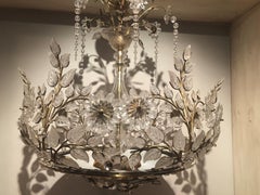 1940's XL Hollywood Regency Cut Crystal Flower Bouquet Attrib. Maison Bagues