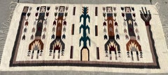 1940s Yei Weaving Fringed Rug