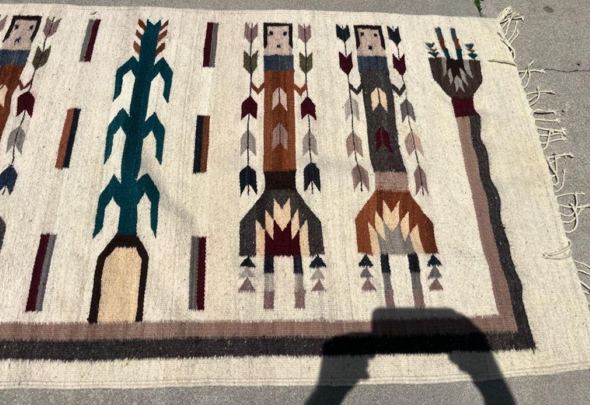 Américain Tapis à franges Yei des années 1940 en vente