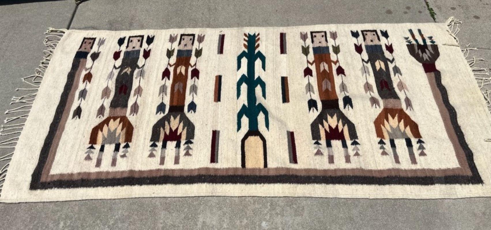 Tapis à franges Yei des années 1940