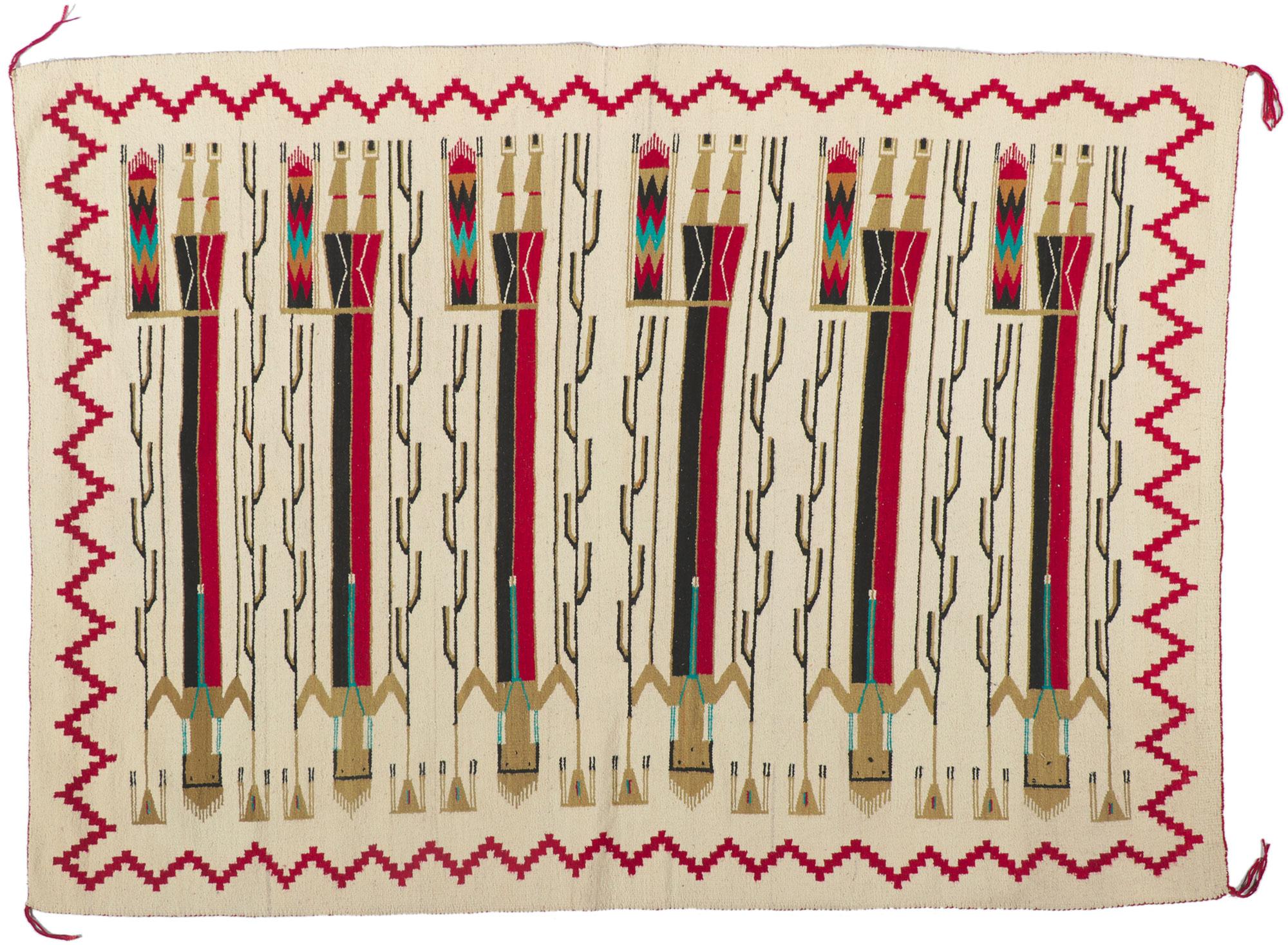 Antique Southwestern-Style Yeibichai-Figure Kilim Rug Early 20th Century For Sale 1